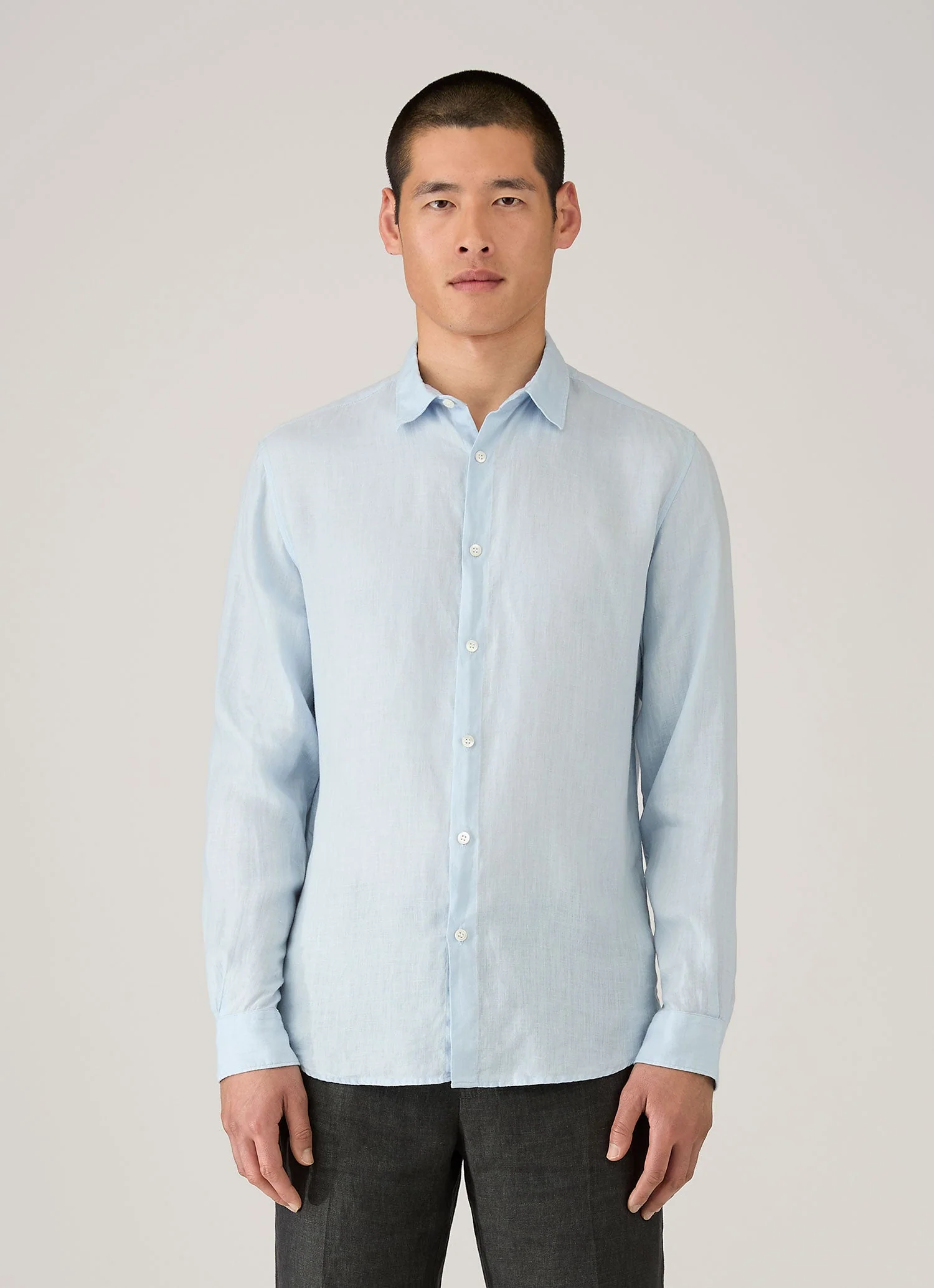 Men's Linen Shirt in Light Blue - Image 2