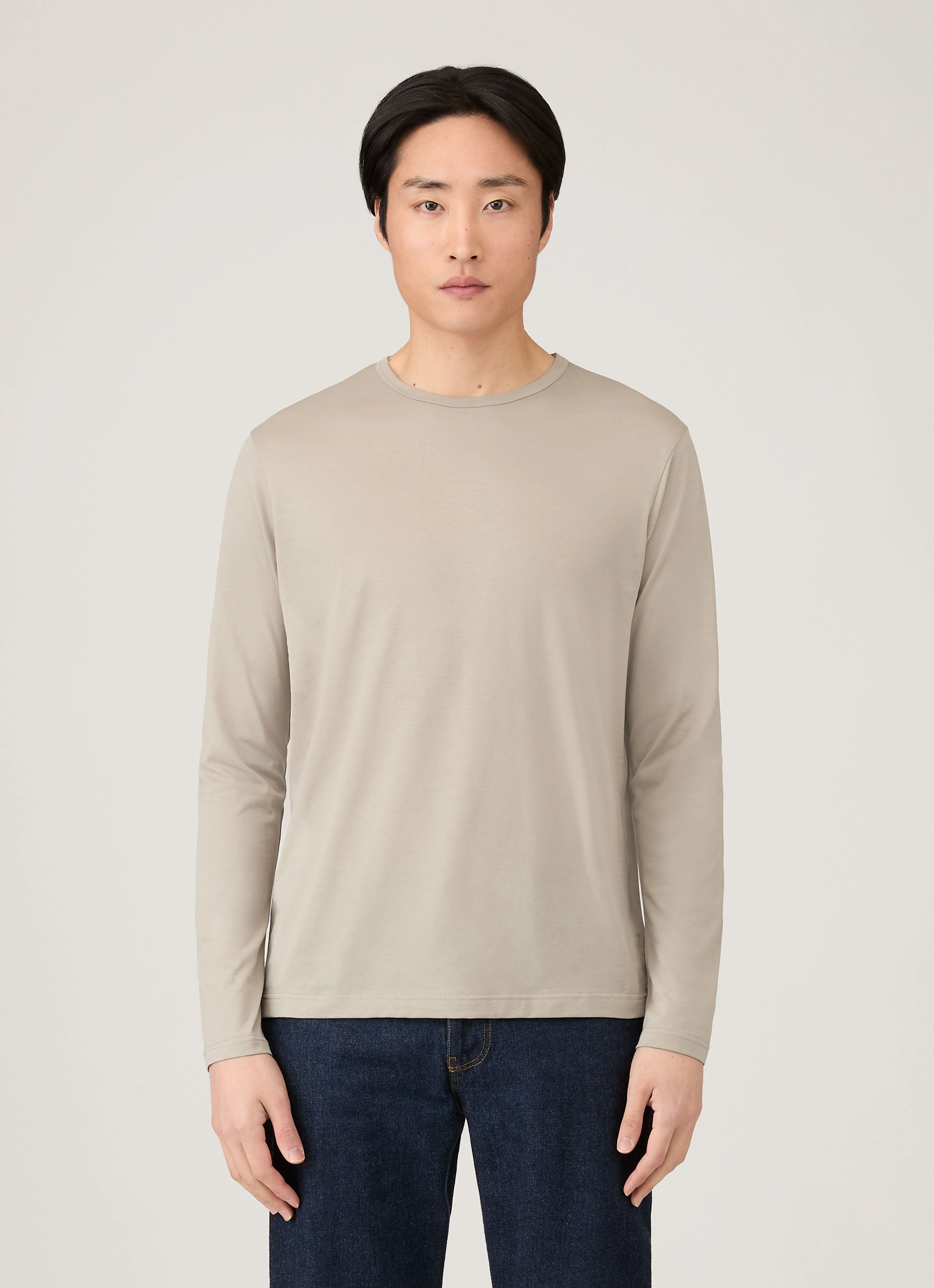 Men's Long Sleeve Classic T-shirt in Fog - Image 2