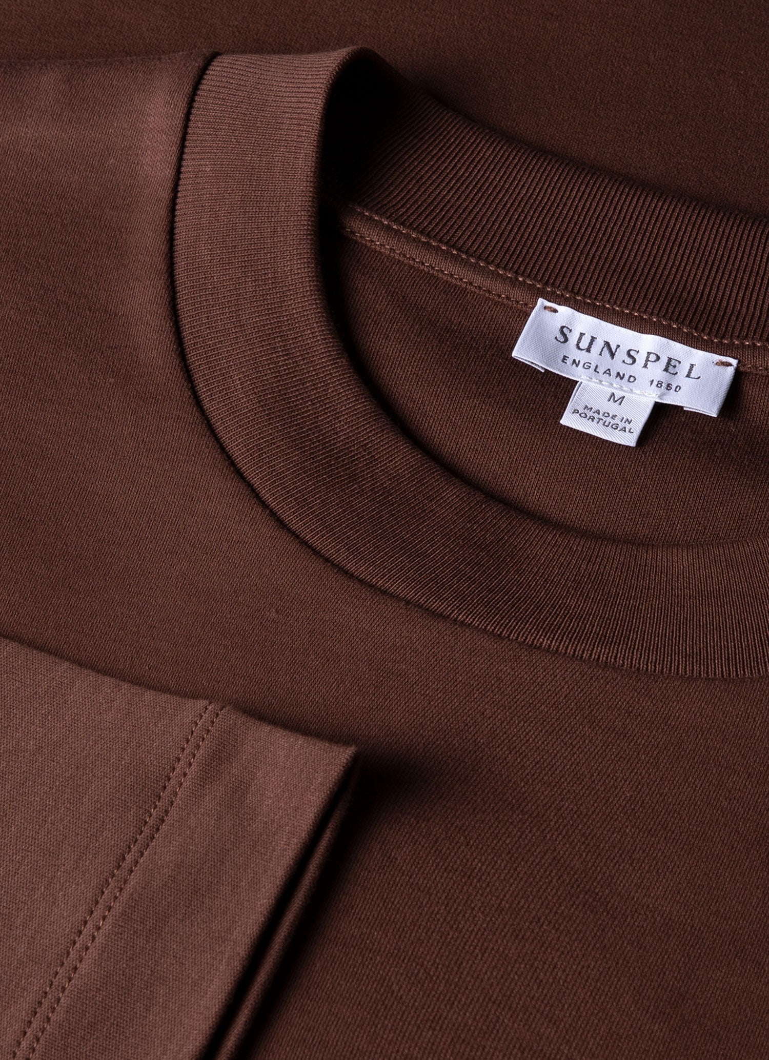 Men's Long Sleeve Heavyweight T-shirt in Cocoa Brown - Image 4