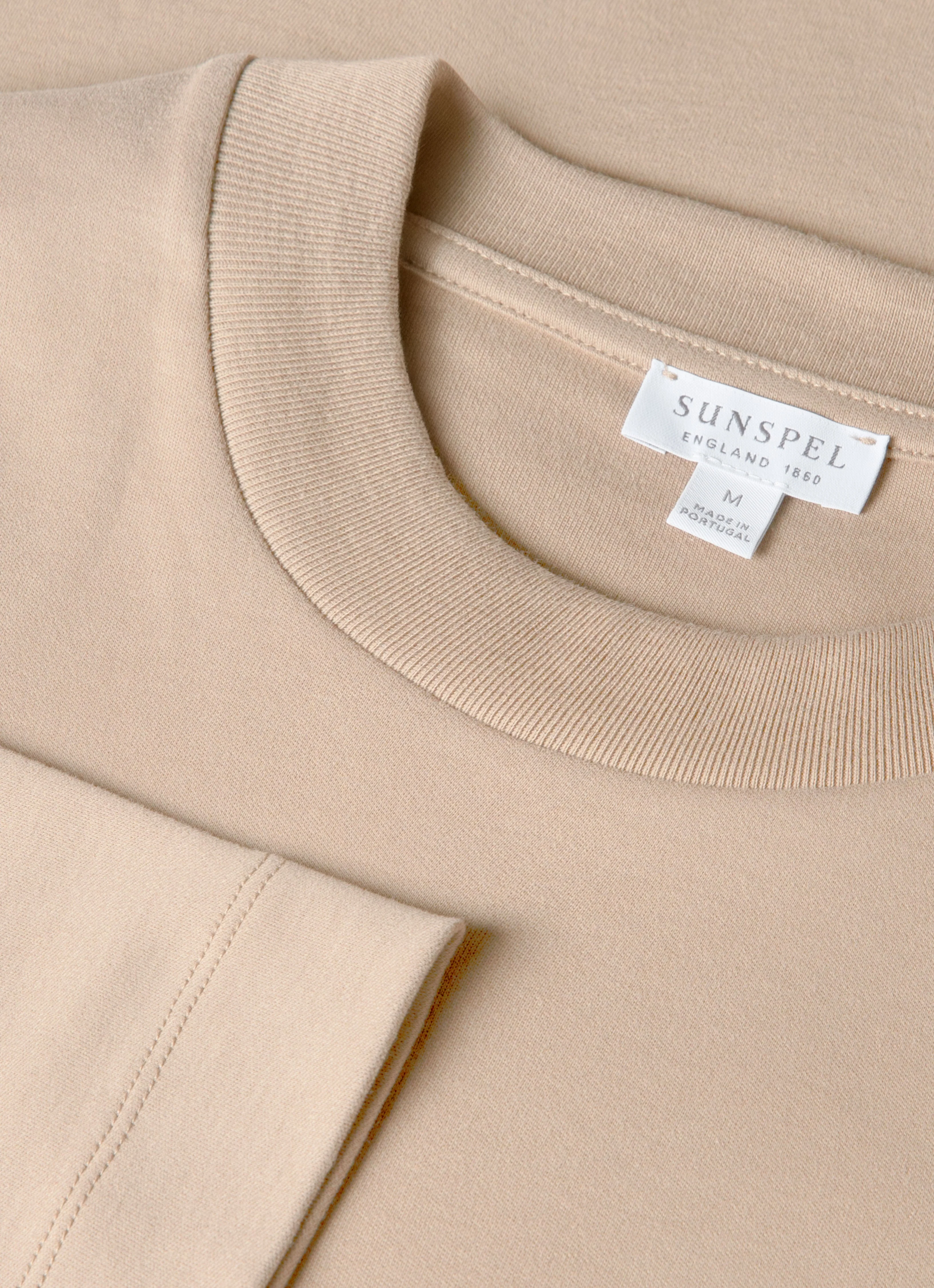 Men's Long Sleeve Heavyweight T-shirt in Mink - Image 4