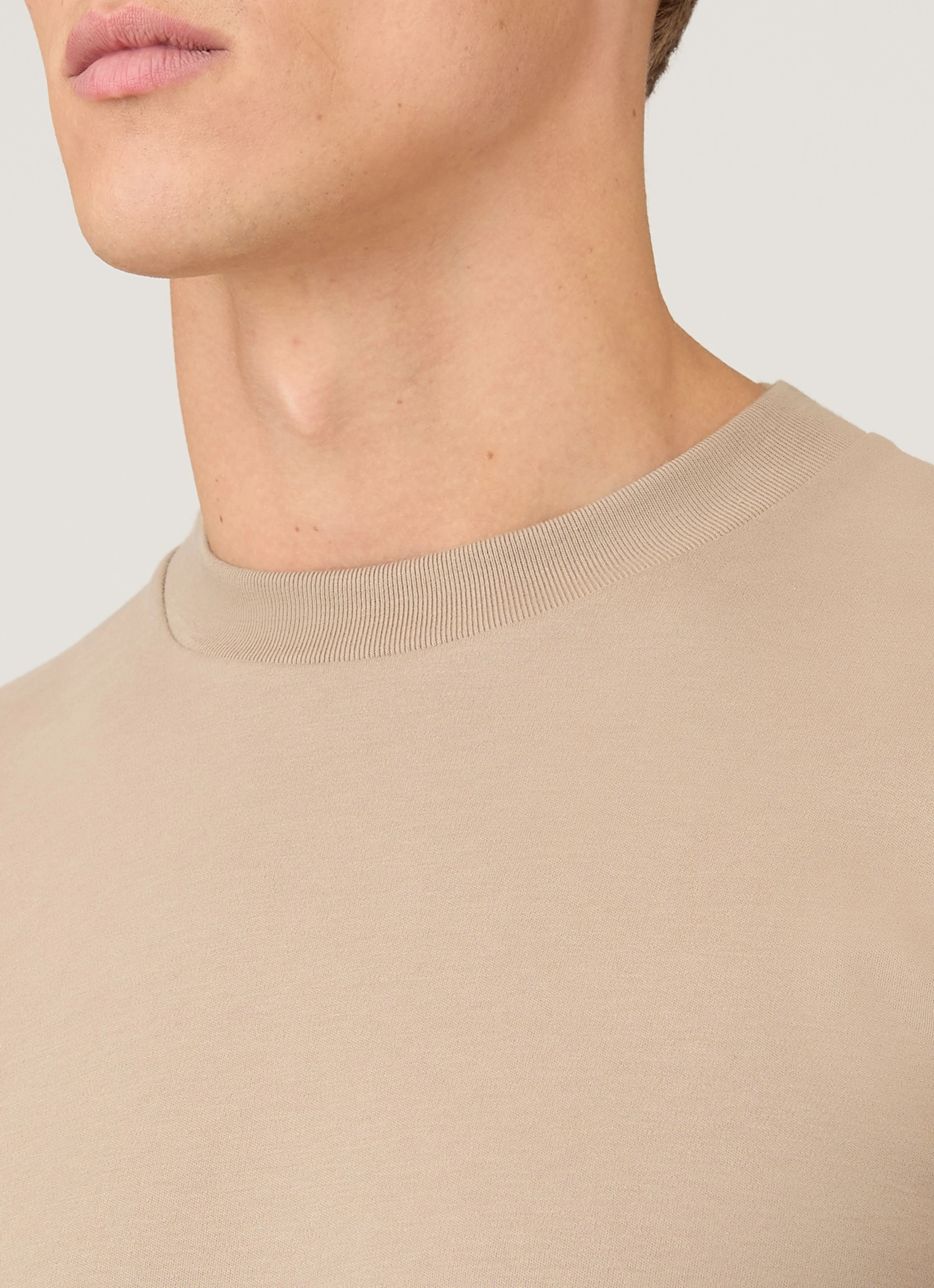 Men's Long Sleeve Heavyweight T-shirt in Mink - Image 6
