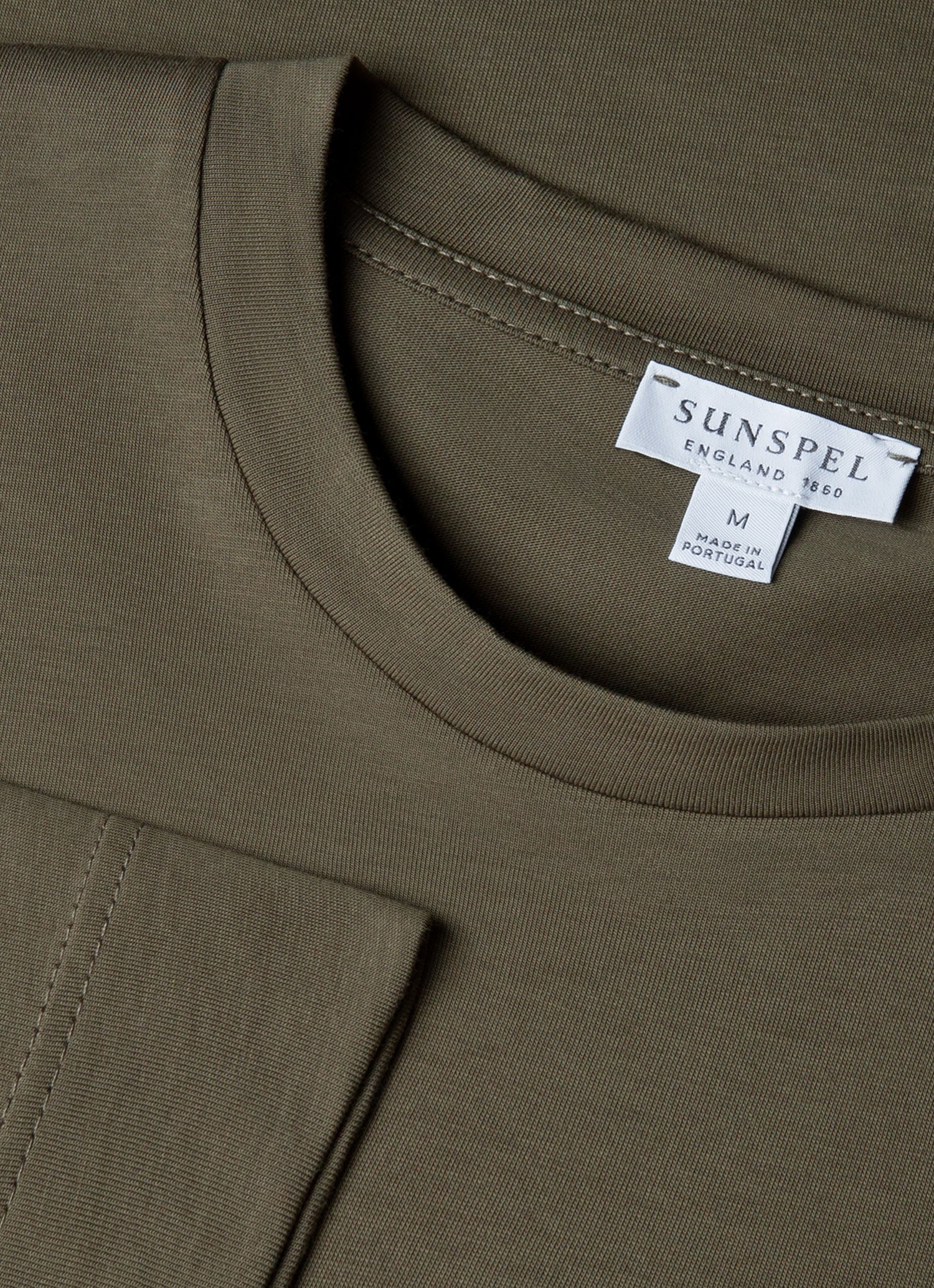 Men's Long Sleeve Riviera Midweight T-shirt in Khaki - Image 4