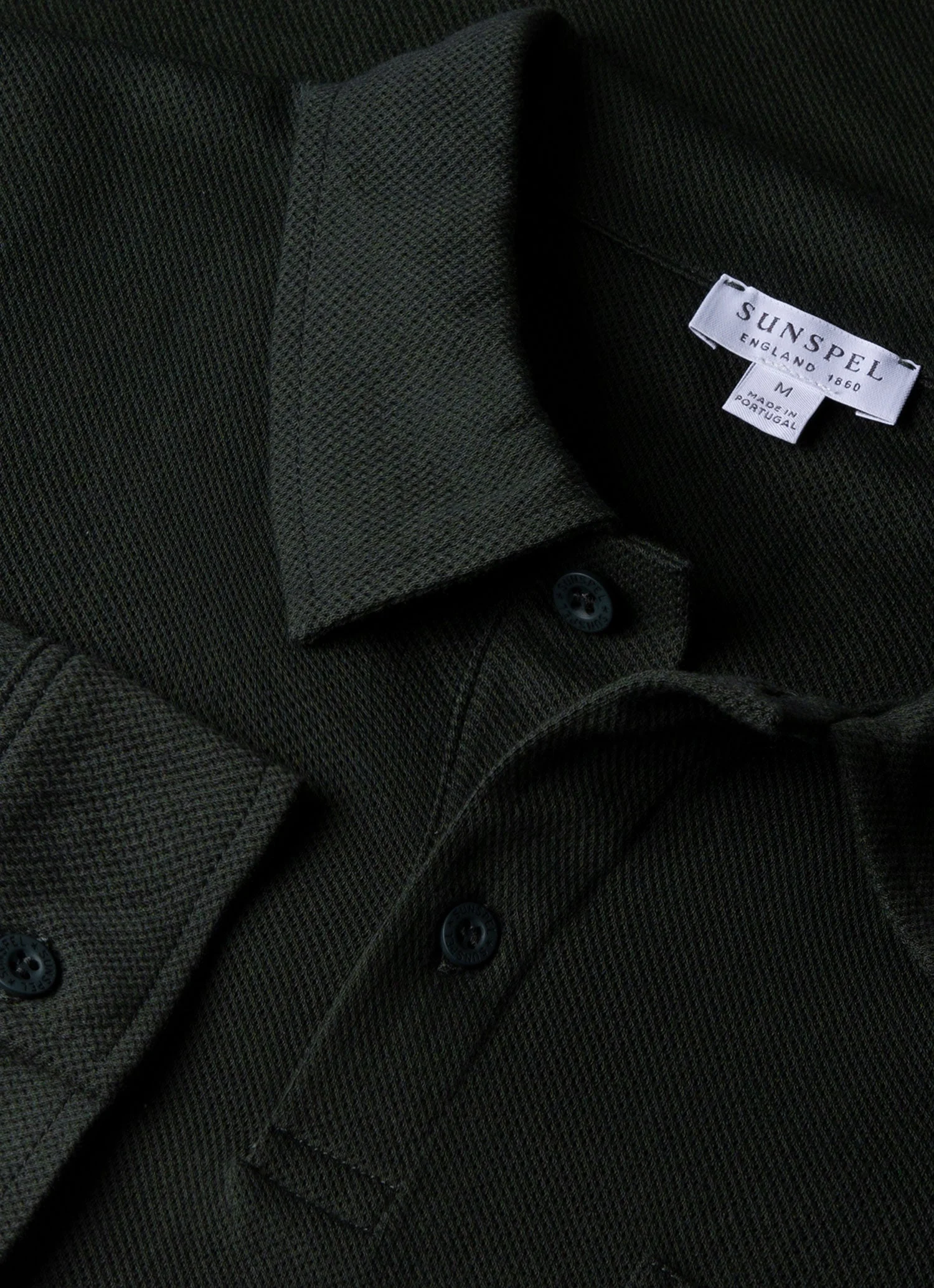 Men's Long Sleeve Riviera Polo Shirt in Holly Green - Image 4