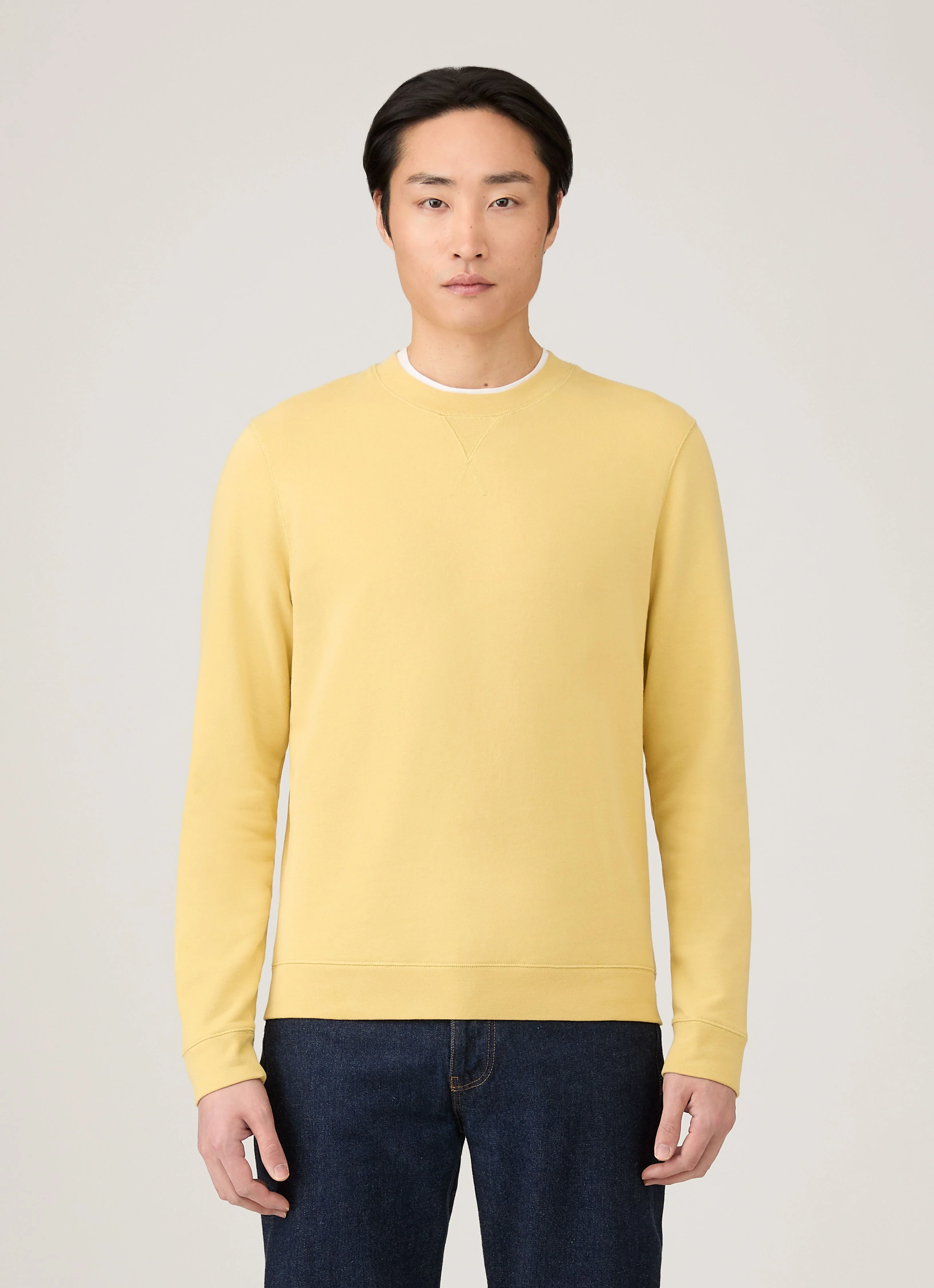 Men's Loopback Sweatshirt in Dusty Yellow - Image 2