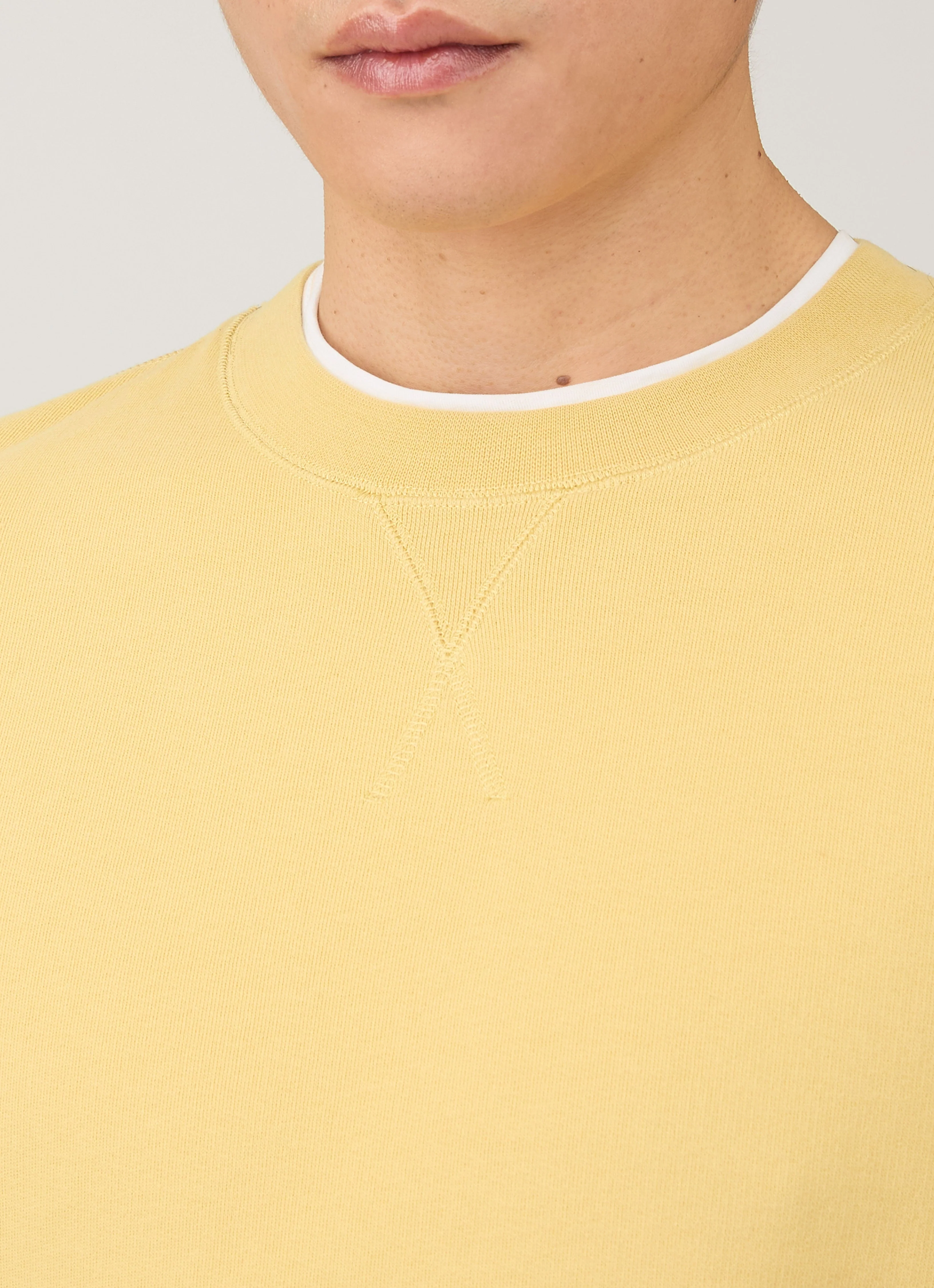 Men's Loopback Sweatshirt in Dusty Yellow - Image 6