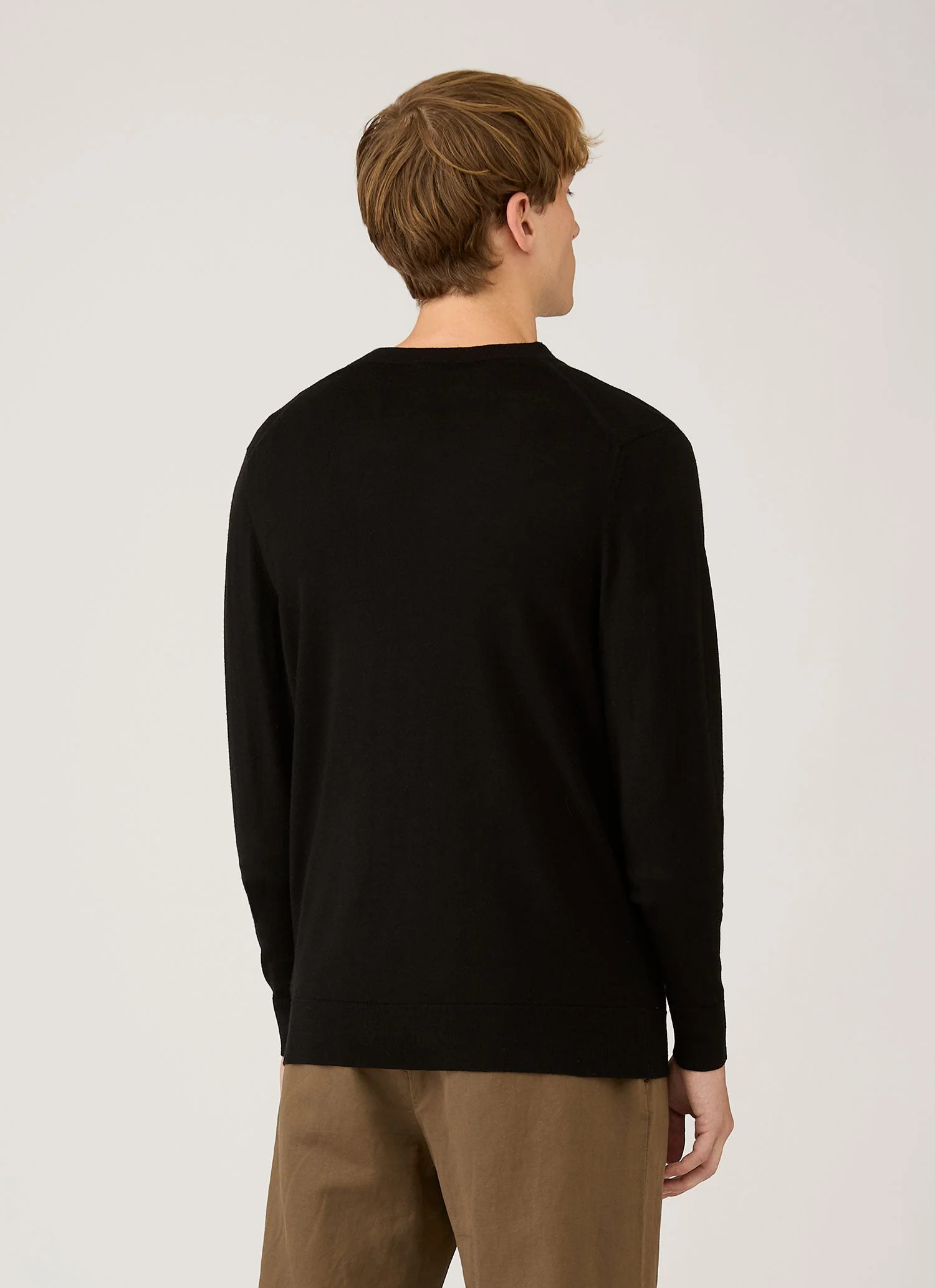Men's Extra-Fine Merino Cardigan in Black - Image 5
