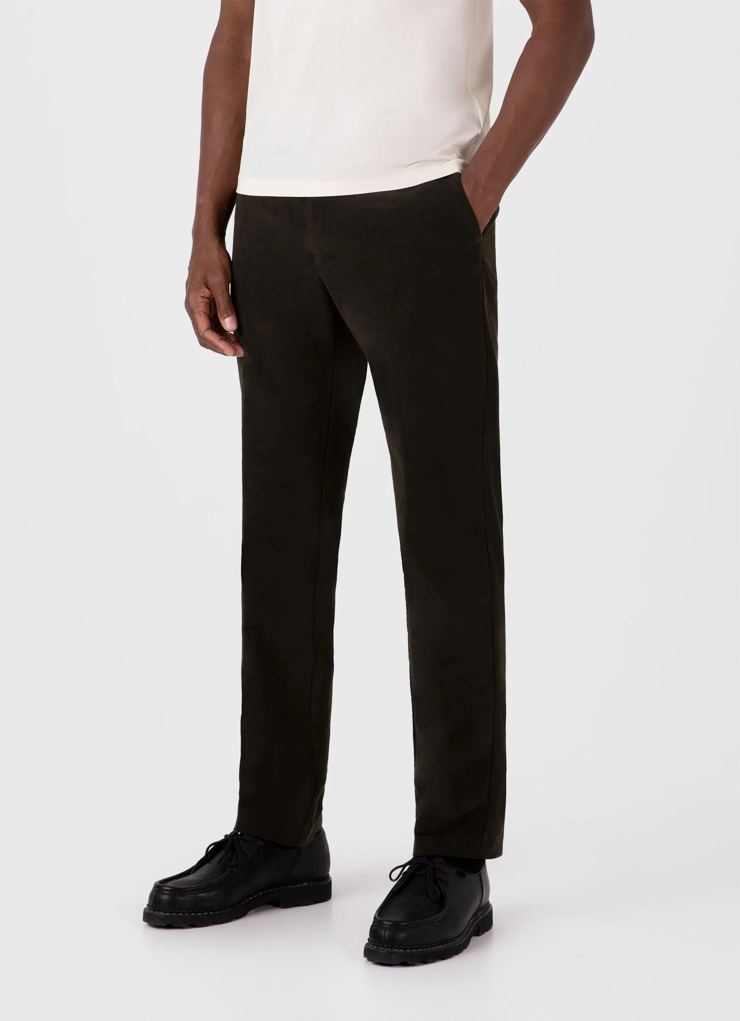 Men's Moleskin Trouser in Peat - Image 2