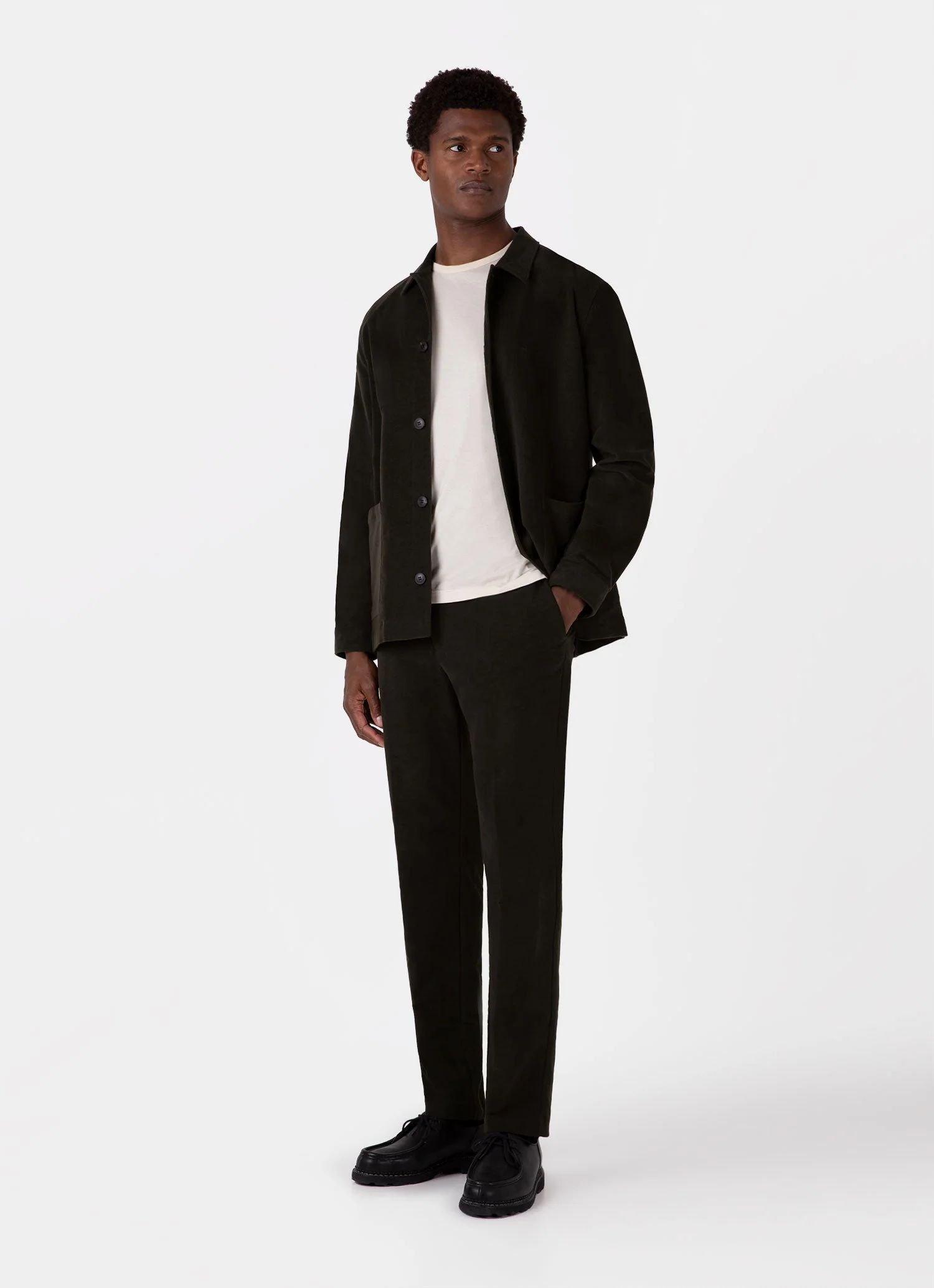Men's Moleskin Trouser in Peat - Image 3