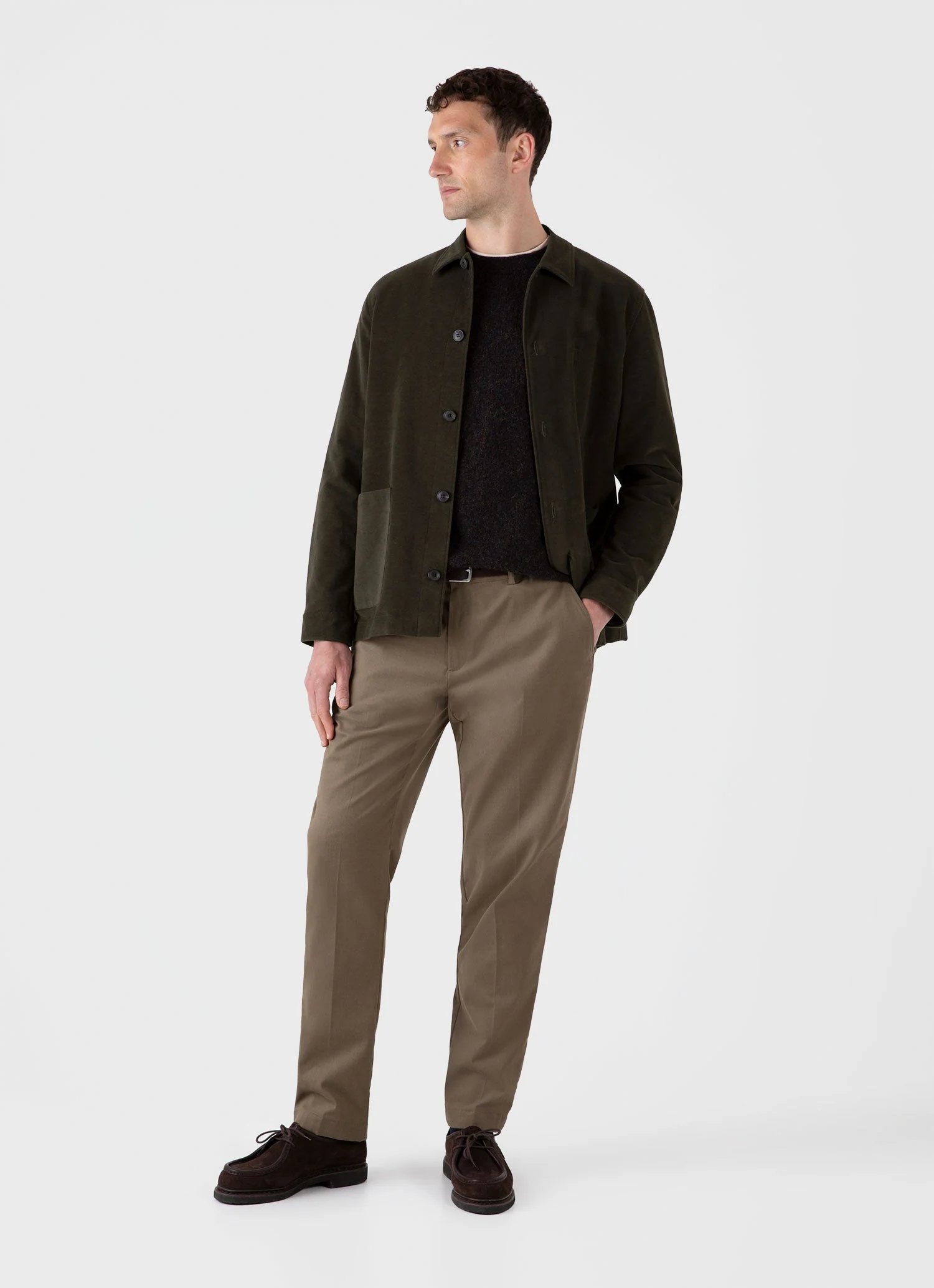 Men's Moleskin Twin Pocket Jacket in Peat - Image 3