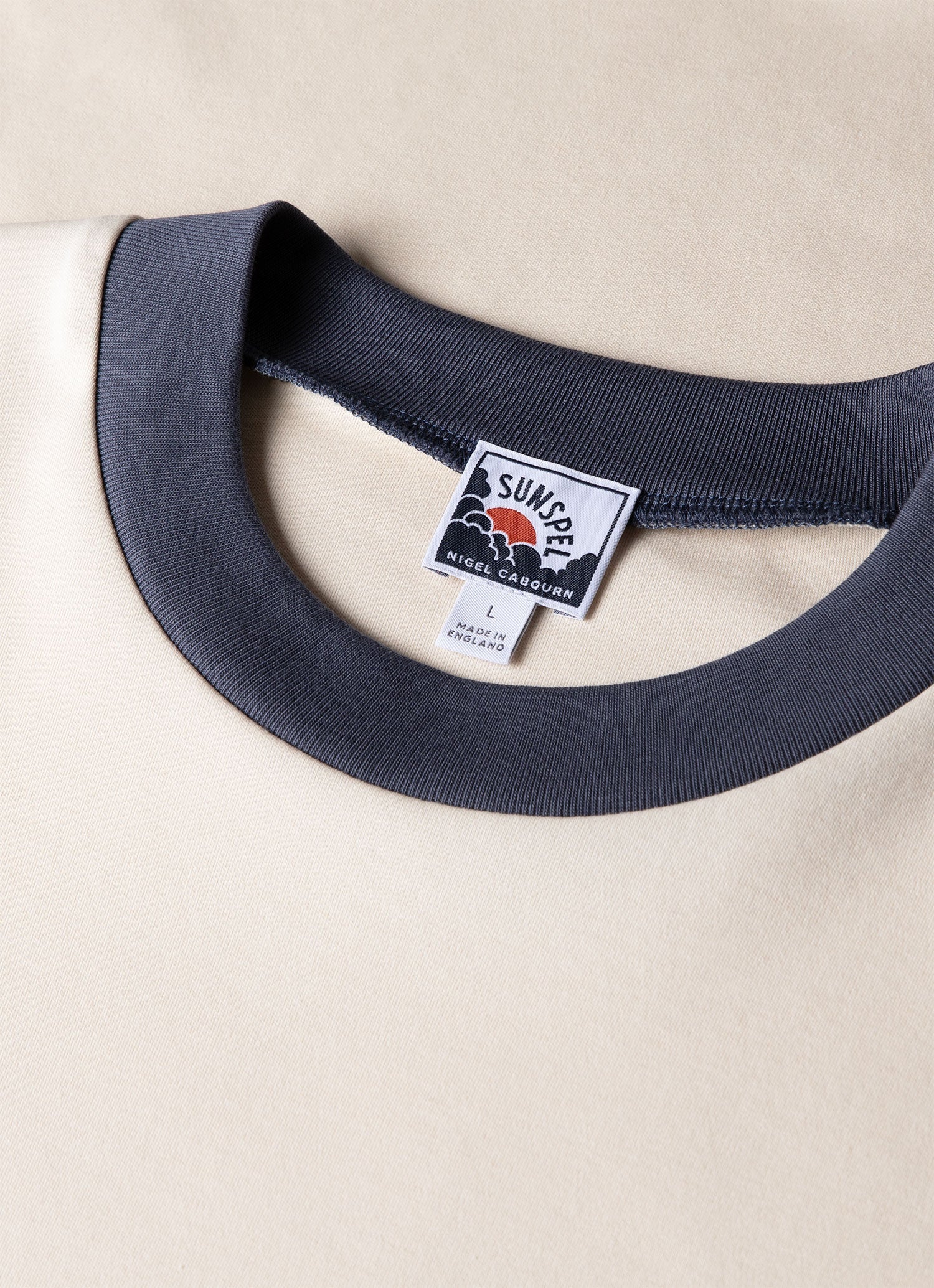 Men's Sunspel x Nigel Cabourn Carbon Brushed T-shirt in Undyed - Image 4