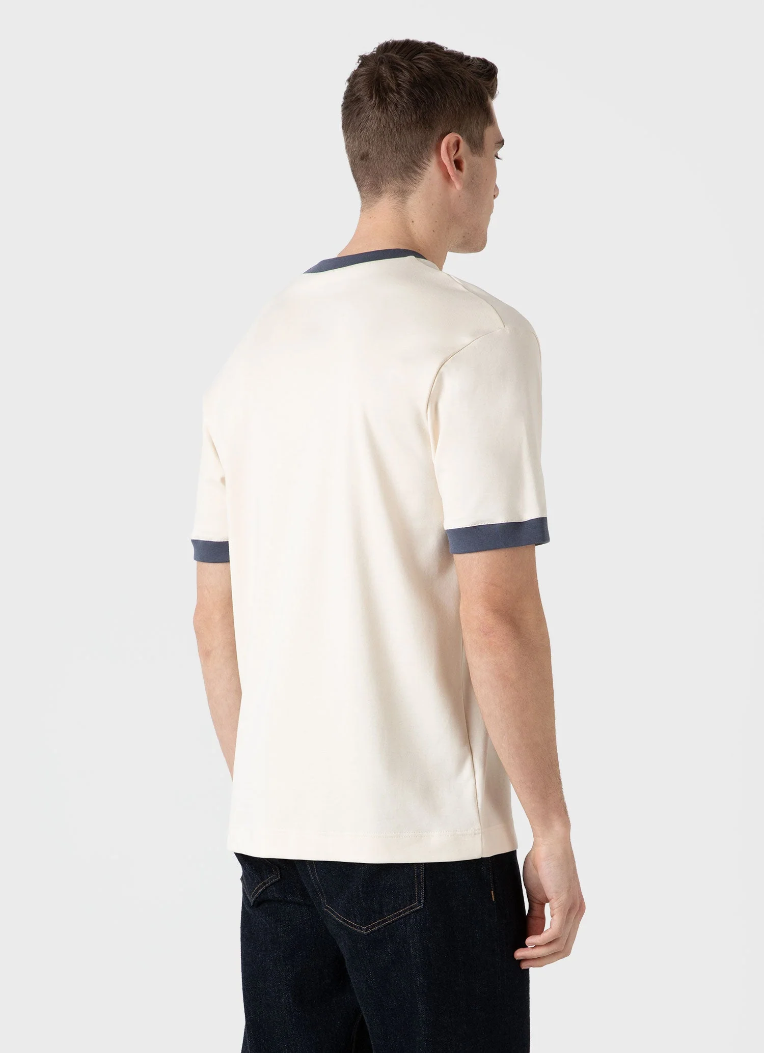 Men's Sunspel x Nigel Cabourn Carbon Brushed T-shirt in Undyed - Image 5