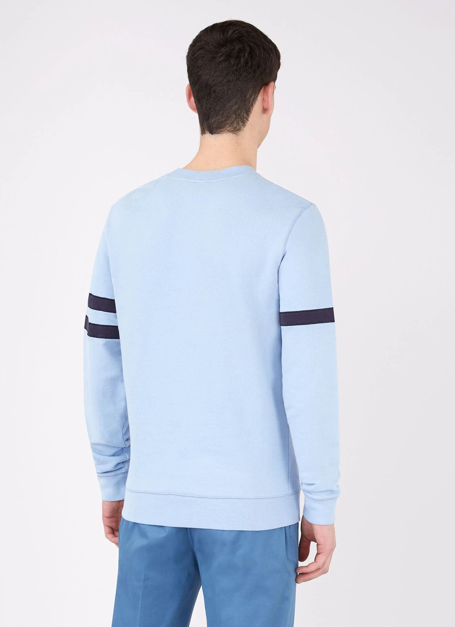 Men's Paul Weller College Sweatshirt in Cambridge Blue - Image 5