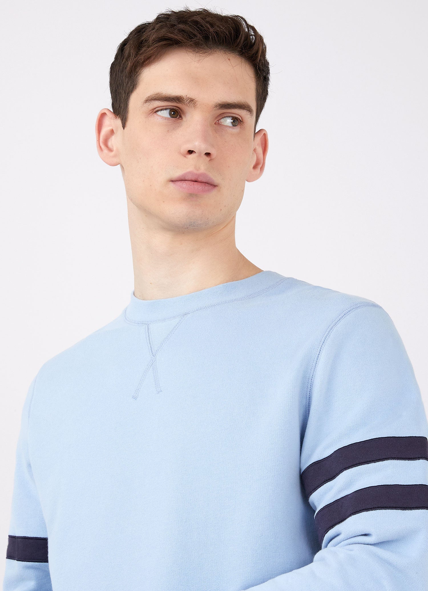 Men's Paul Weller College Sweatshirt in Cambridge Blue - Image 6