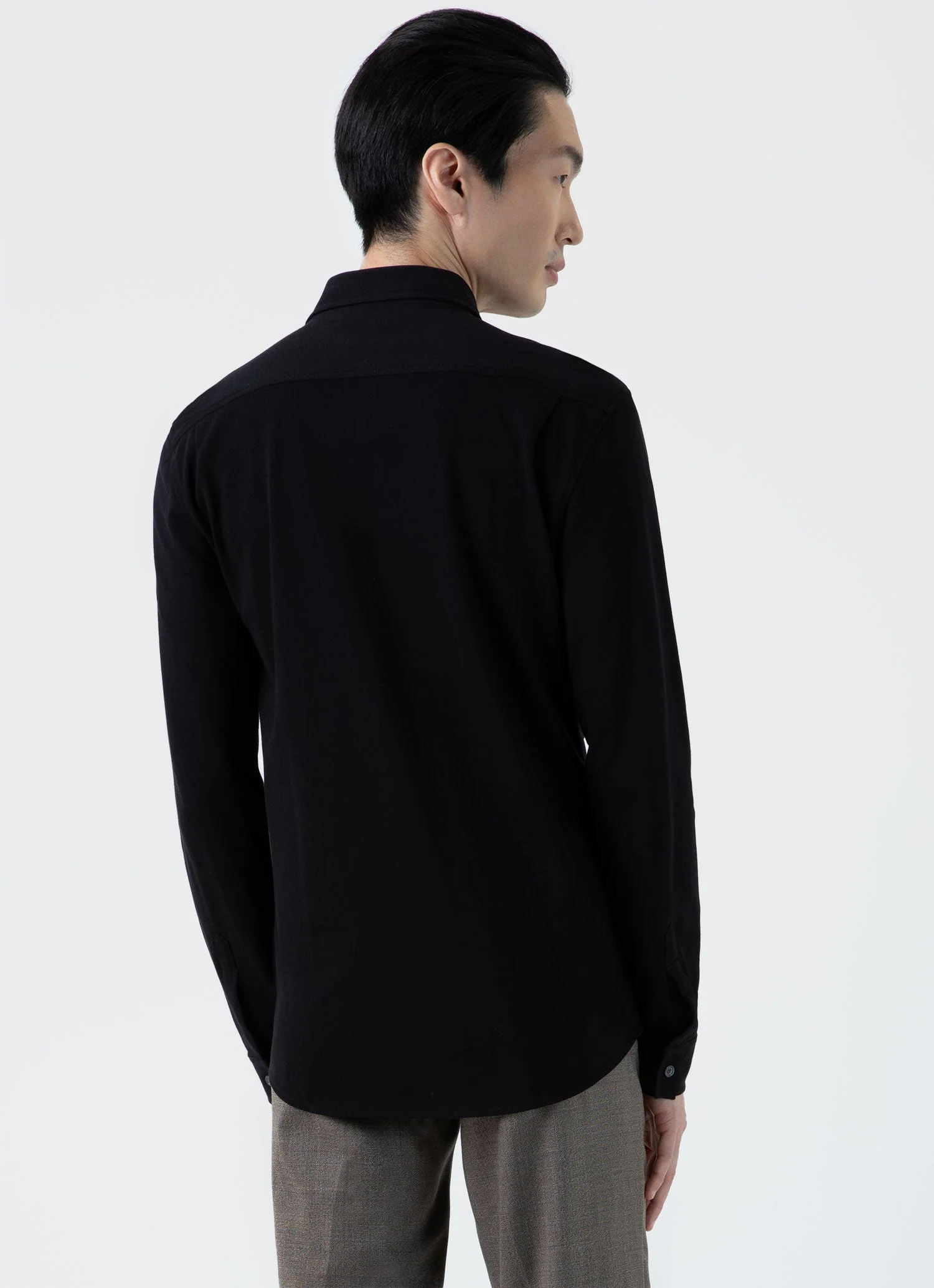 Men's Piqué Shirt in Black - Image 4