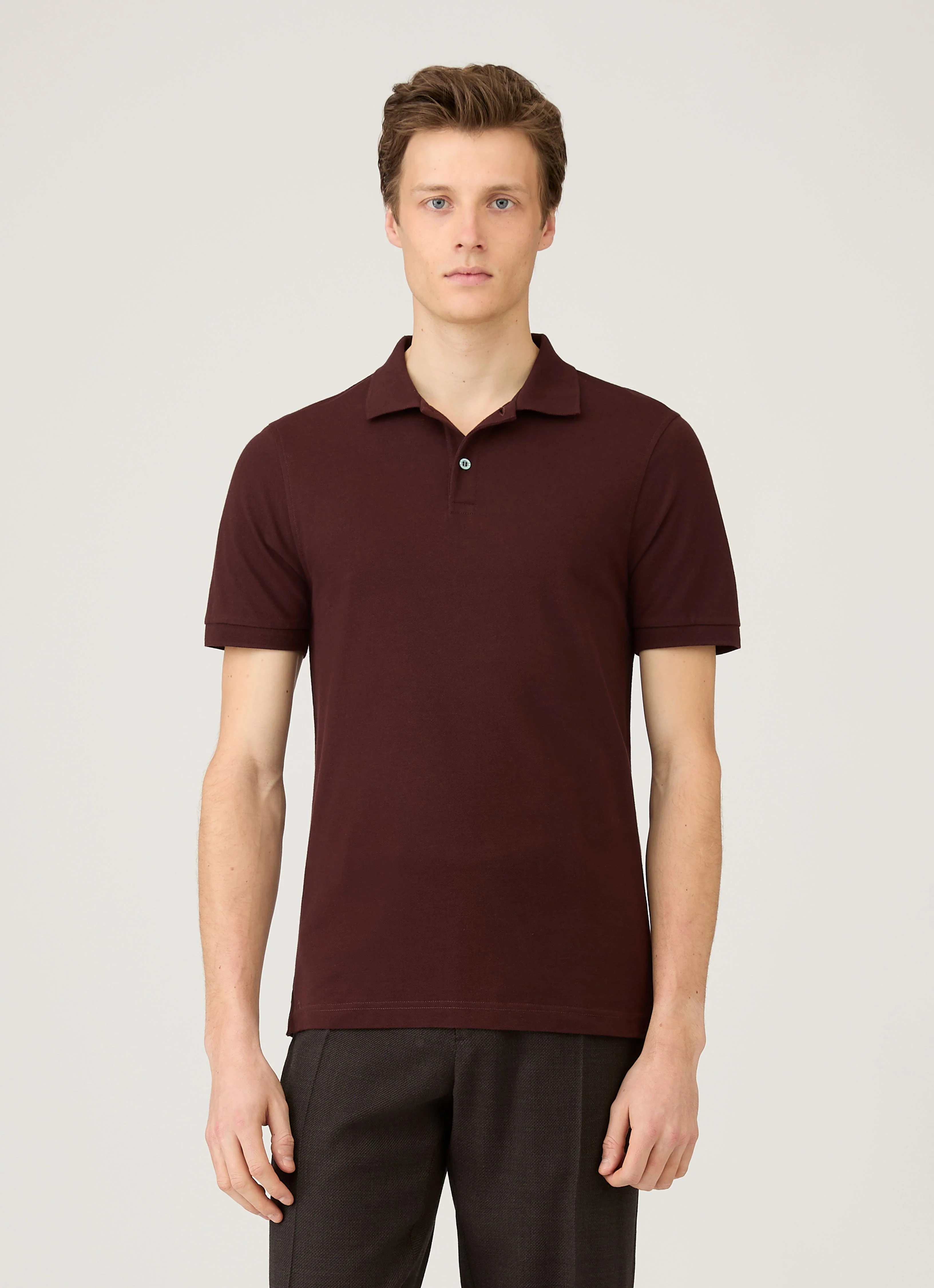 Men's Piqué Polo Shirt in Bakelite - Image 2