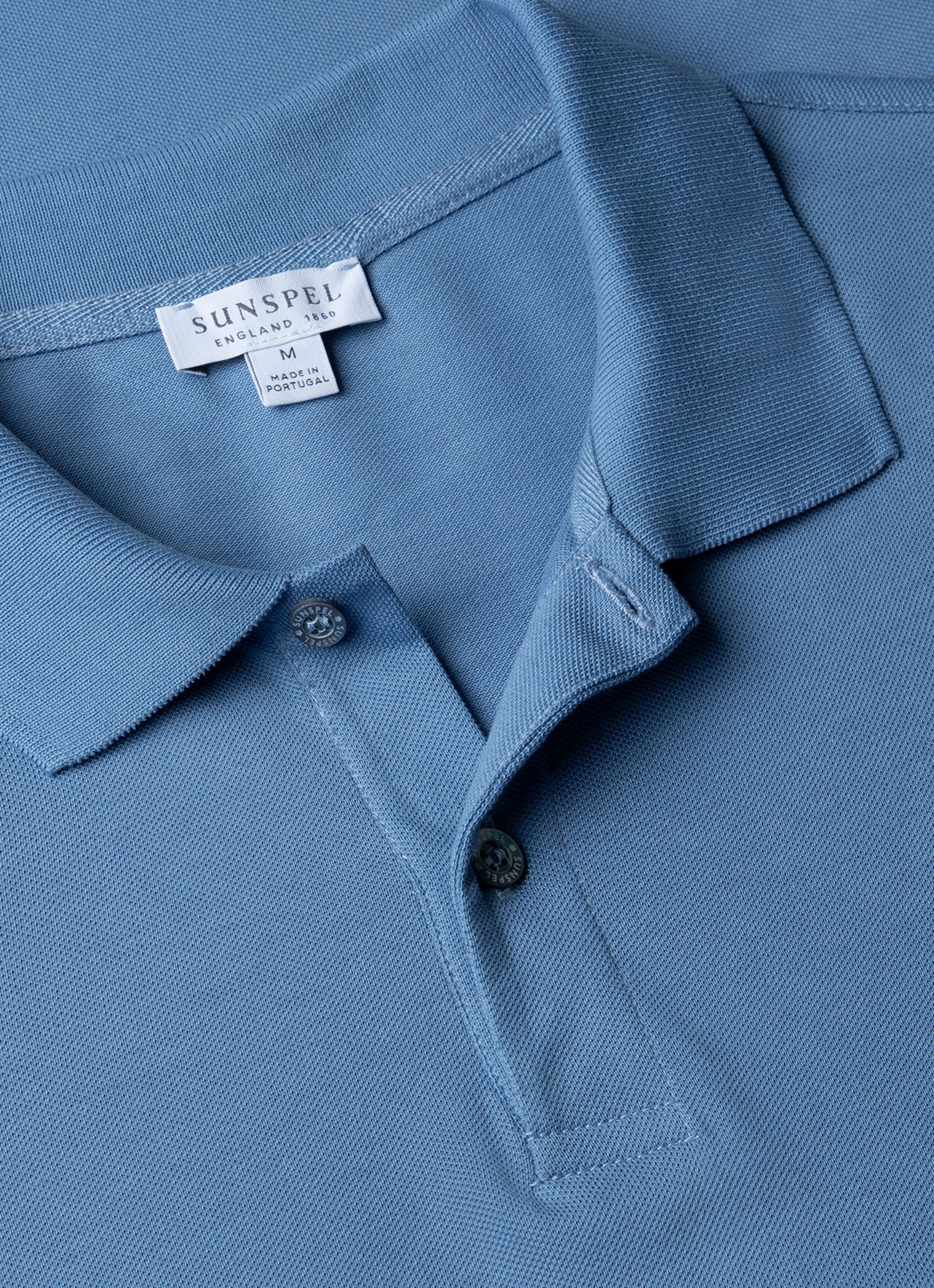 Men's Piqué Polo Shirt in Como Blue - Image 4