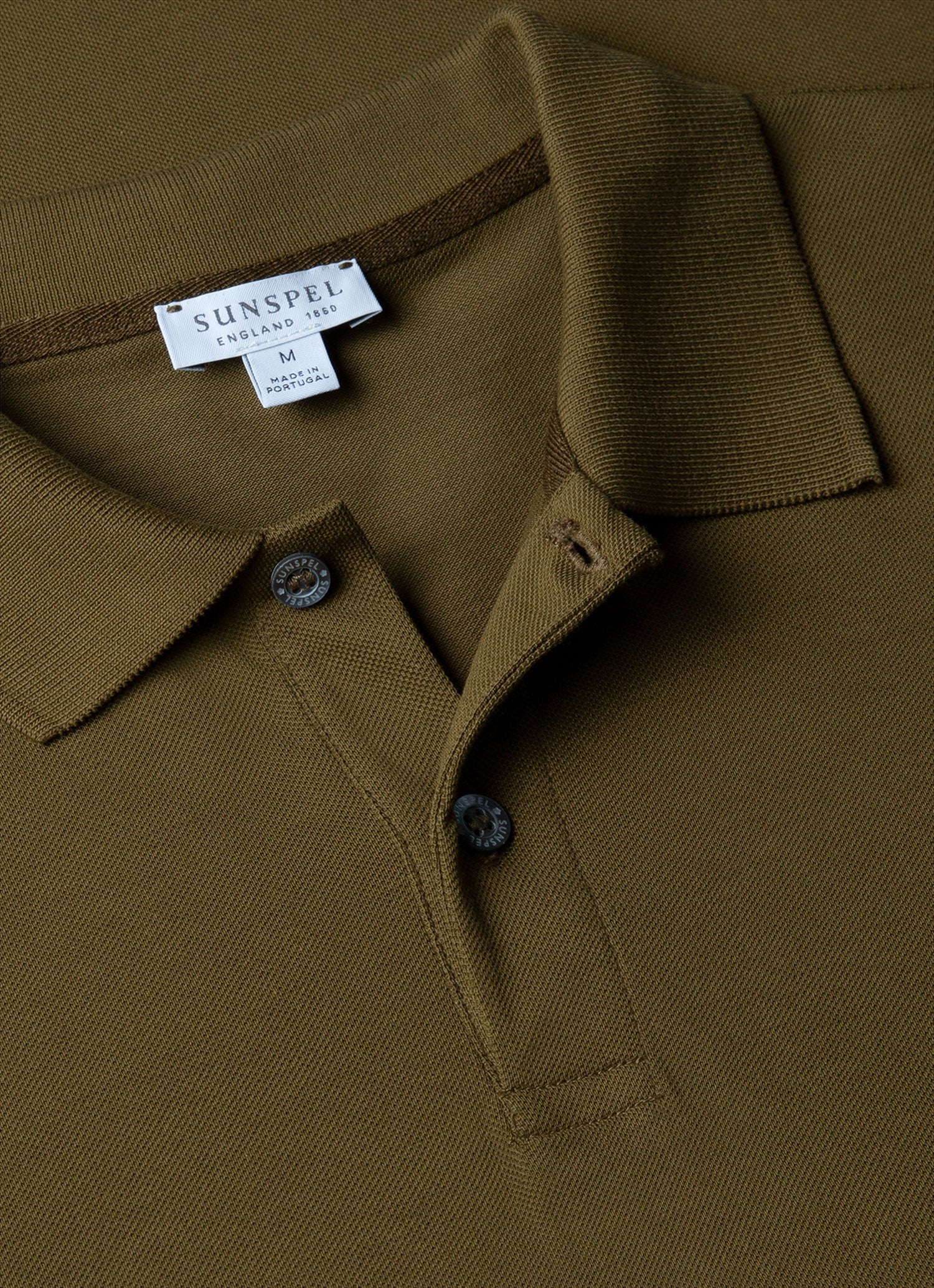 Men's Piqué Polo Shirt in Olive Green - Image 4