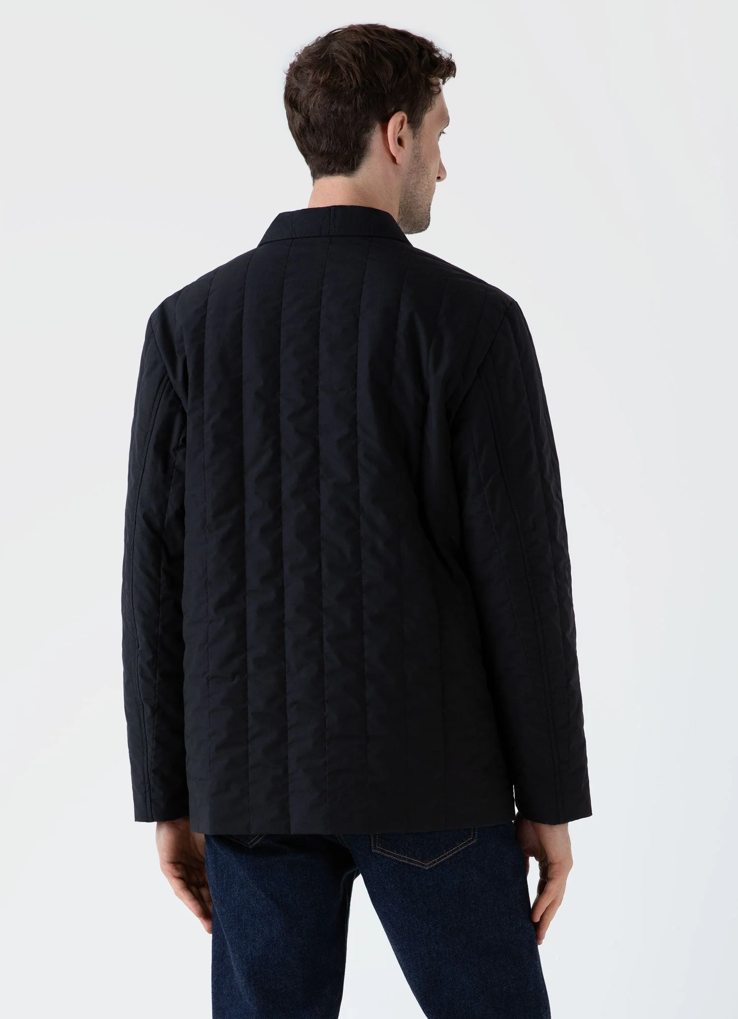 Men's Quilted Twin Pocket Jacket in Black - Image 5