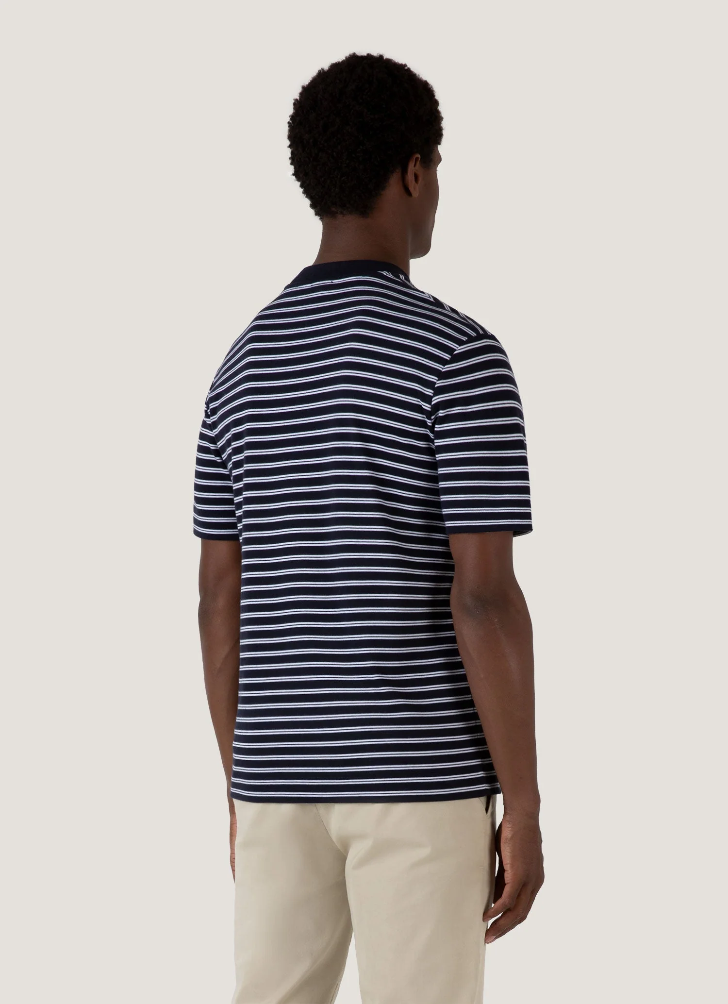 Men's Relaxed Fit Heavyweight T-shirt in Navy/White - Image 5