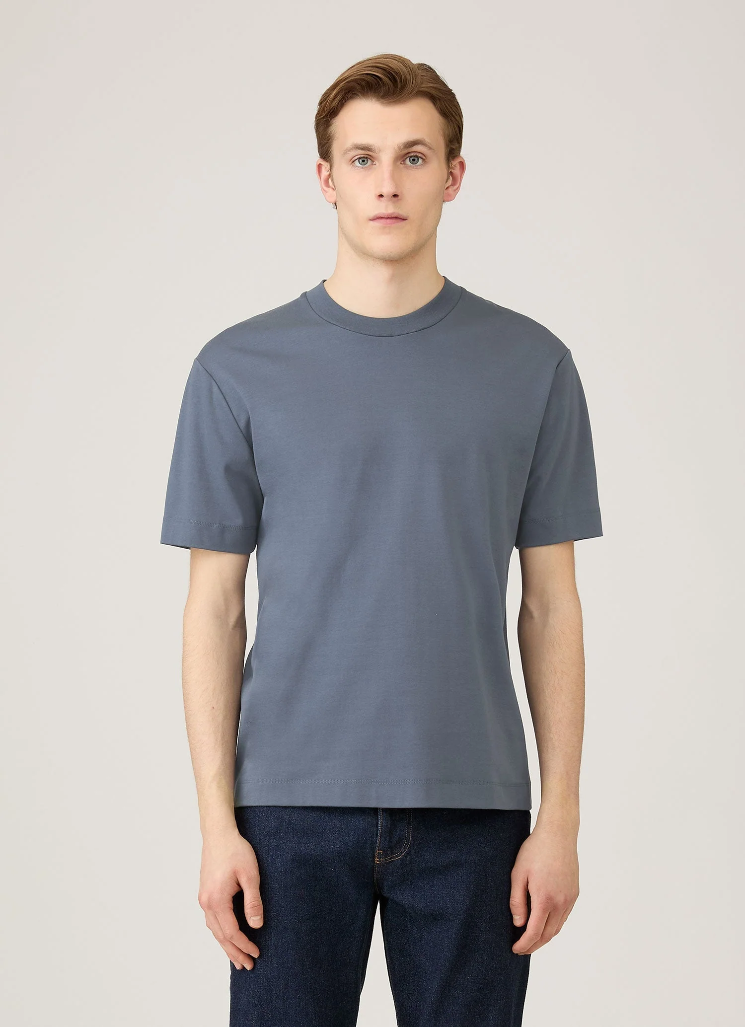 Men's Relaxed Fit Heavyweight T-shirt in Slate Blue - Image 2