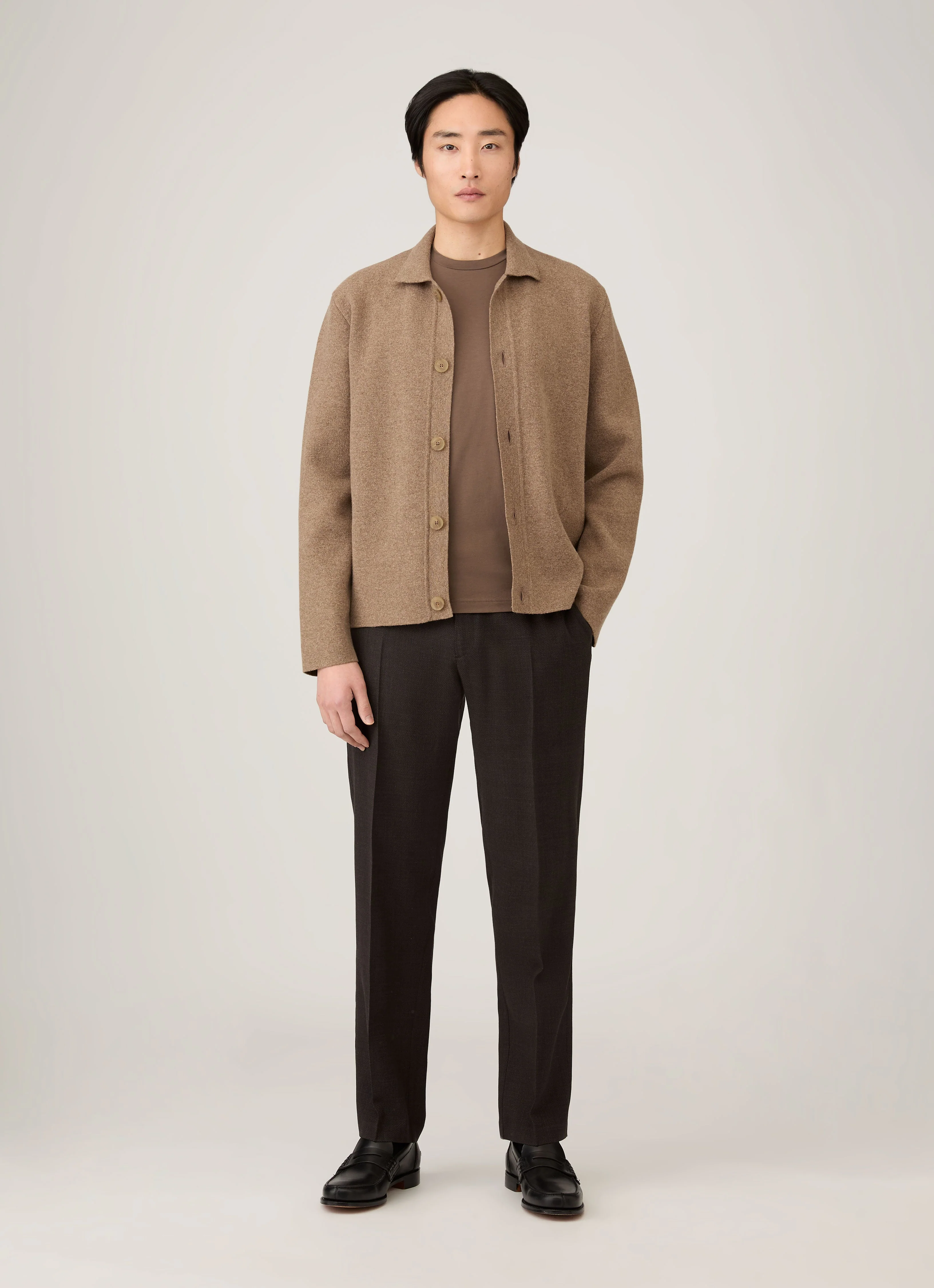 Men's Riviera Midweight T-shirt in Bark - Image 3