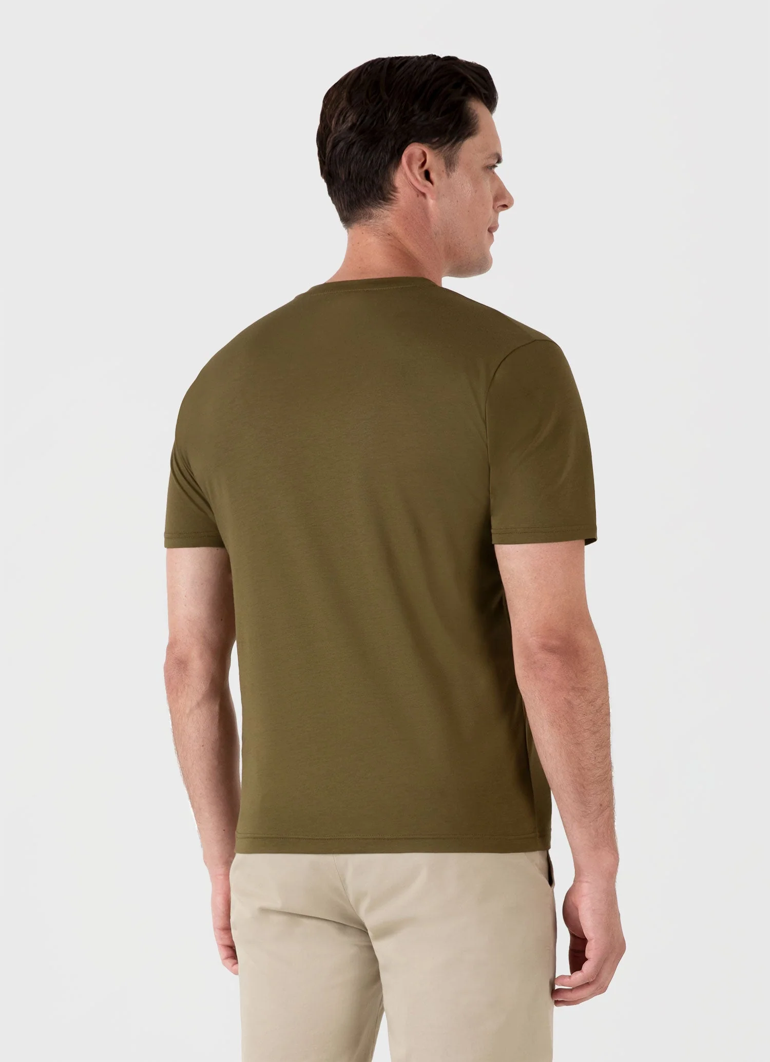 Men's Riviera Midweight T-shirt in Olive Green - Image 5