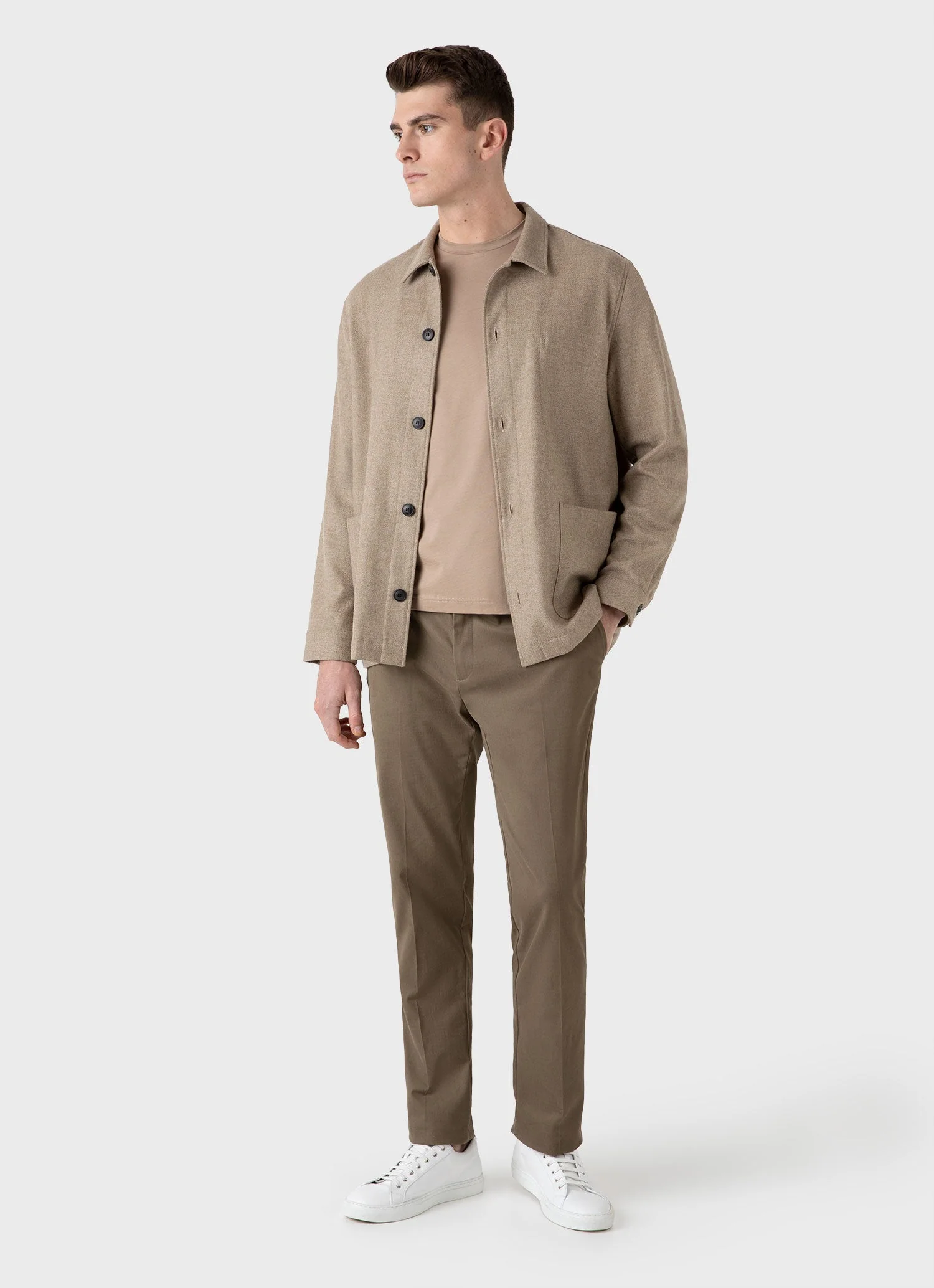 Men's Riviera Midweight T-shirt in Sandstone - Image 3
