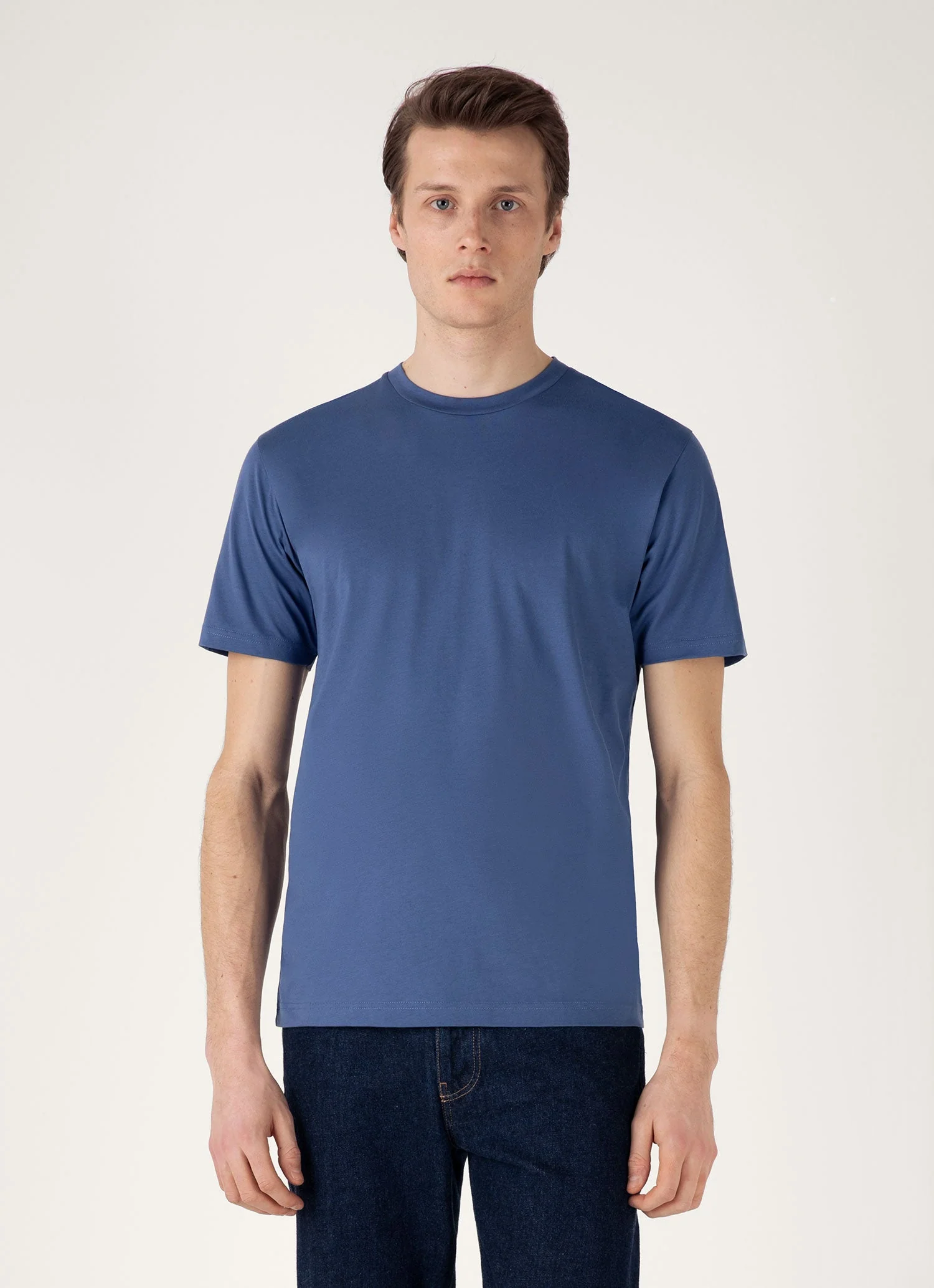 Men's Riviera Midweight T-shirt in Soft Denim - Image 2