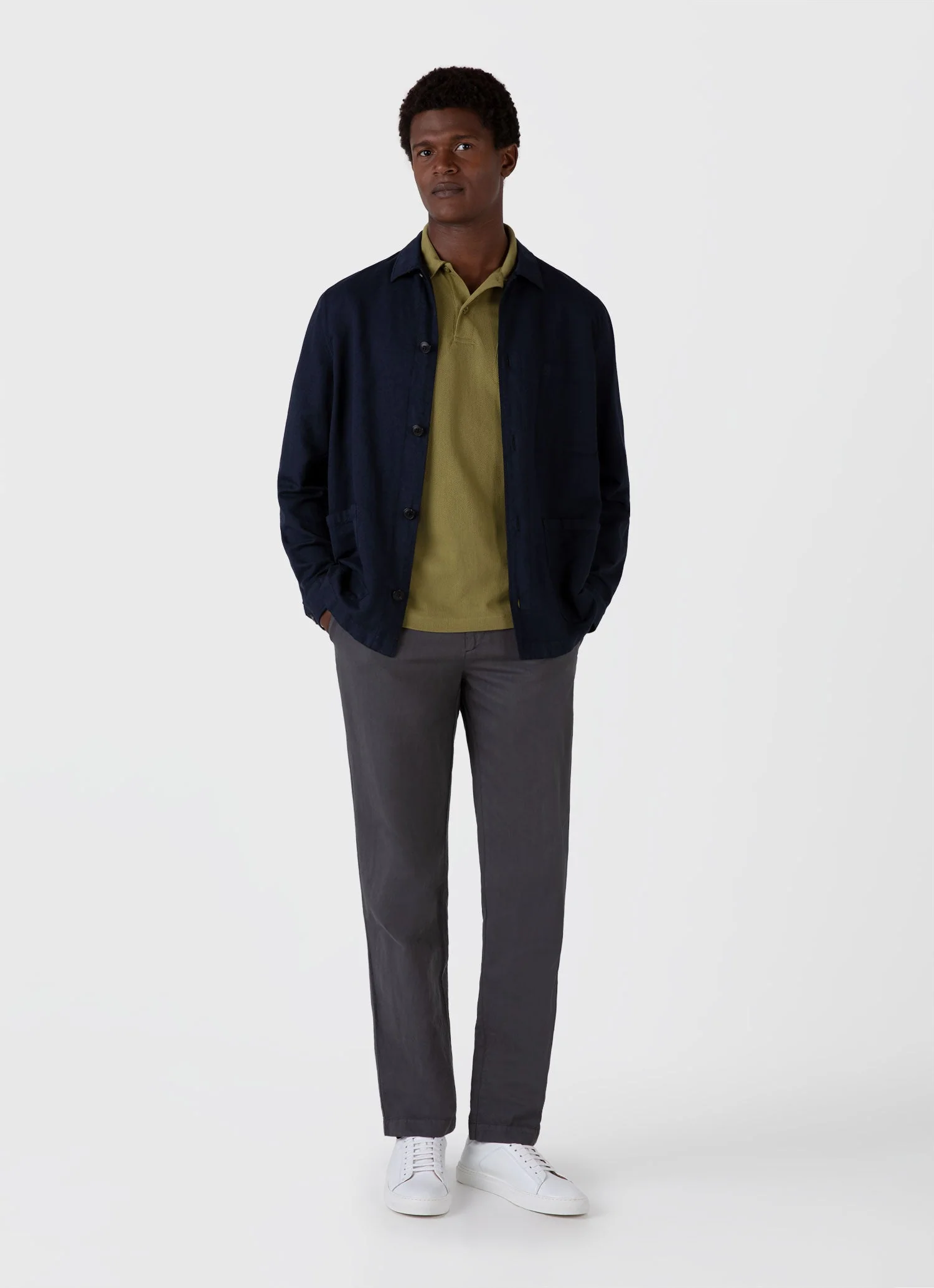 Men's Riviera Polo Shirt in Matcha Green - Image 3