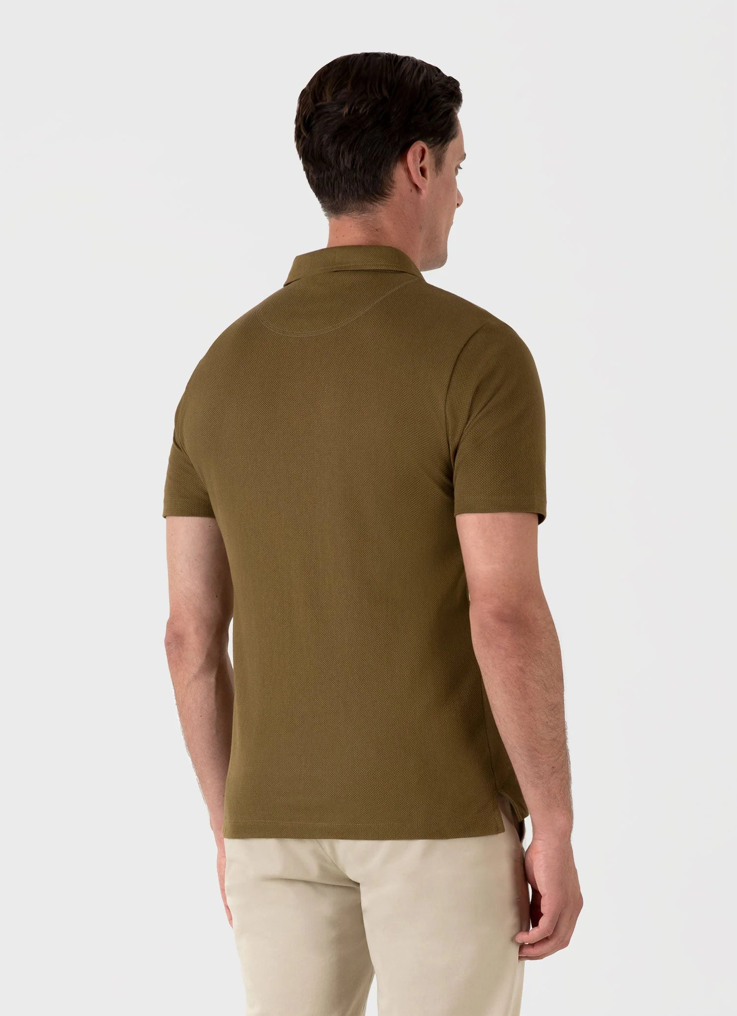 Men's Riviera Polo Shirt in Olive Green - Image 5