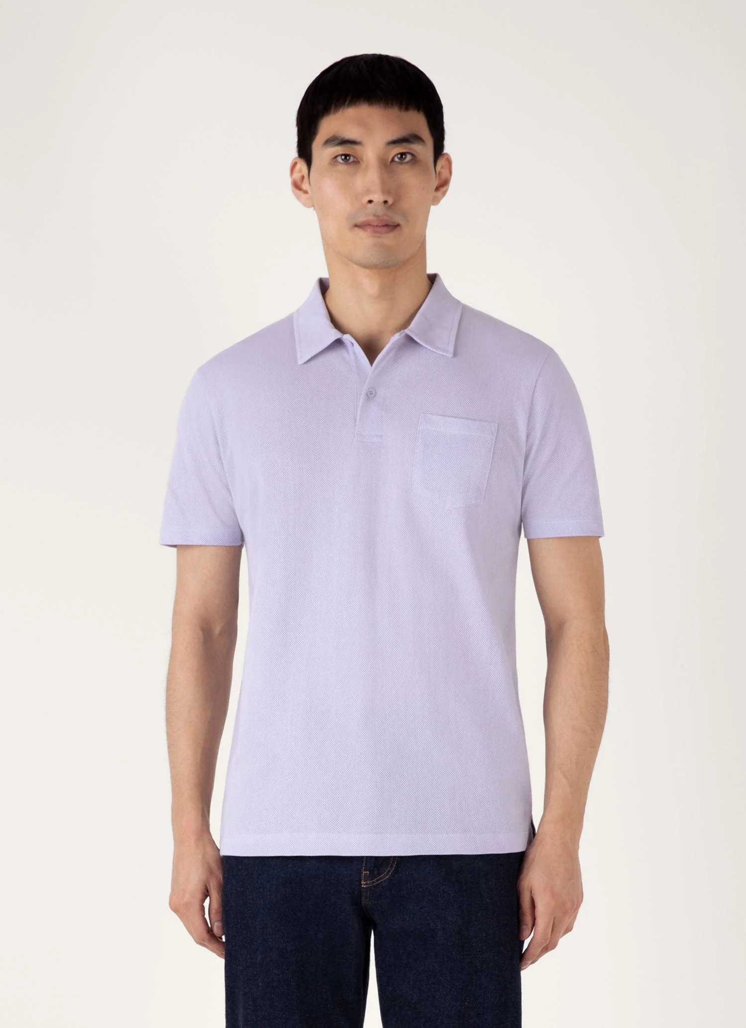 Men's Riviera Polo Shirt in Pale Lilac - Image 2