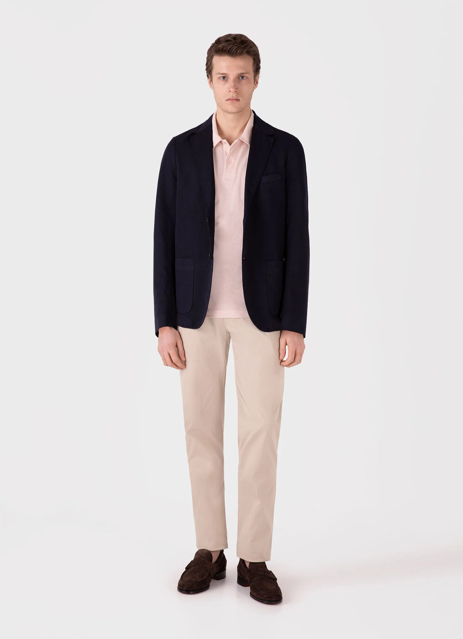 Men's Riviera Polo Shirt in Pastel Pink - Image 3