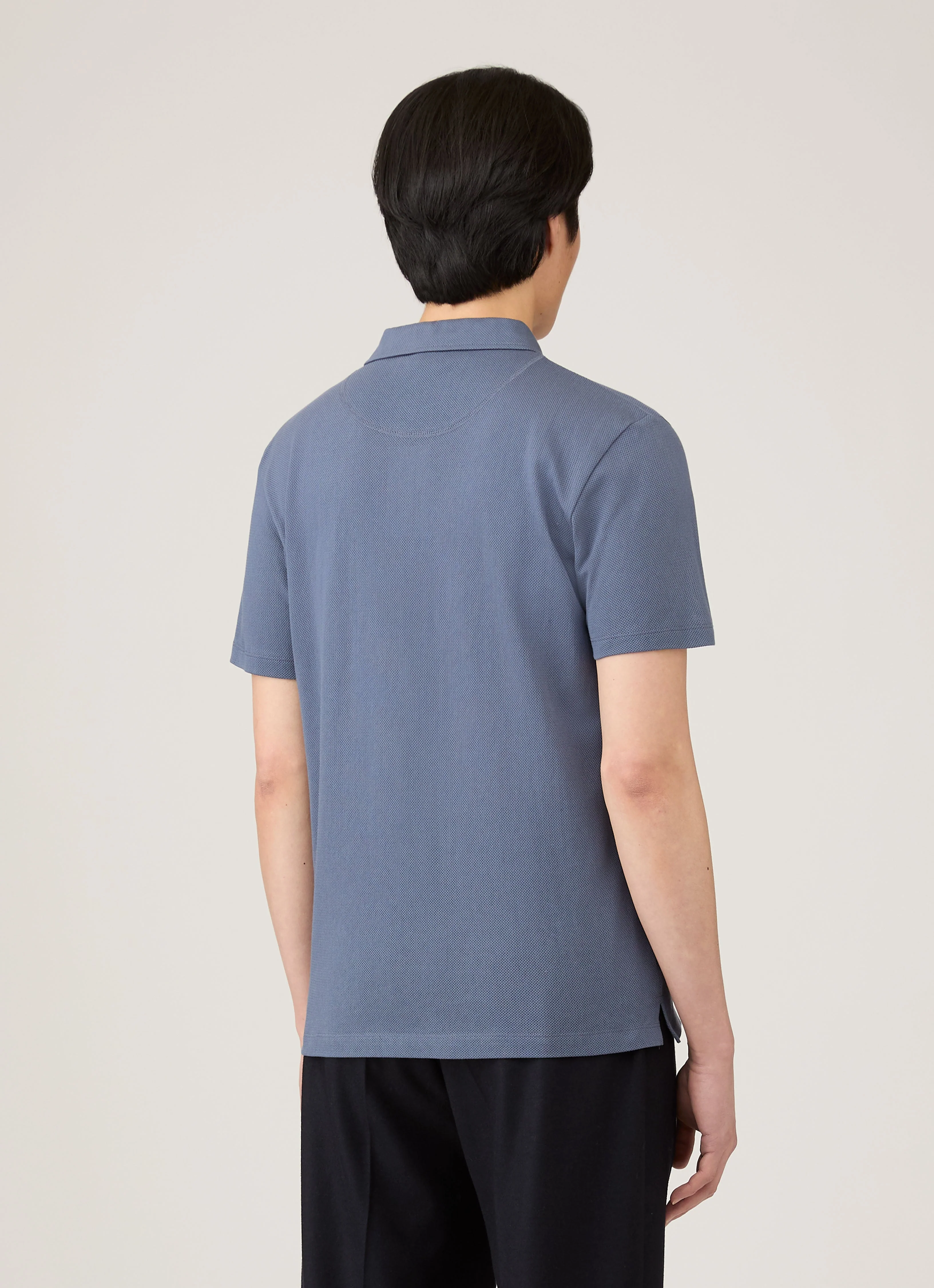 Men's Riviera Polo Shirt in Selvedge Blue - Image 5