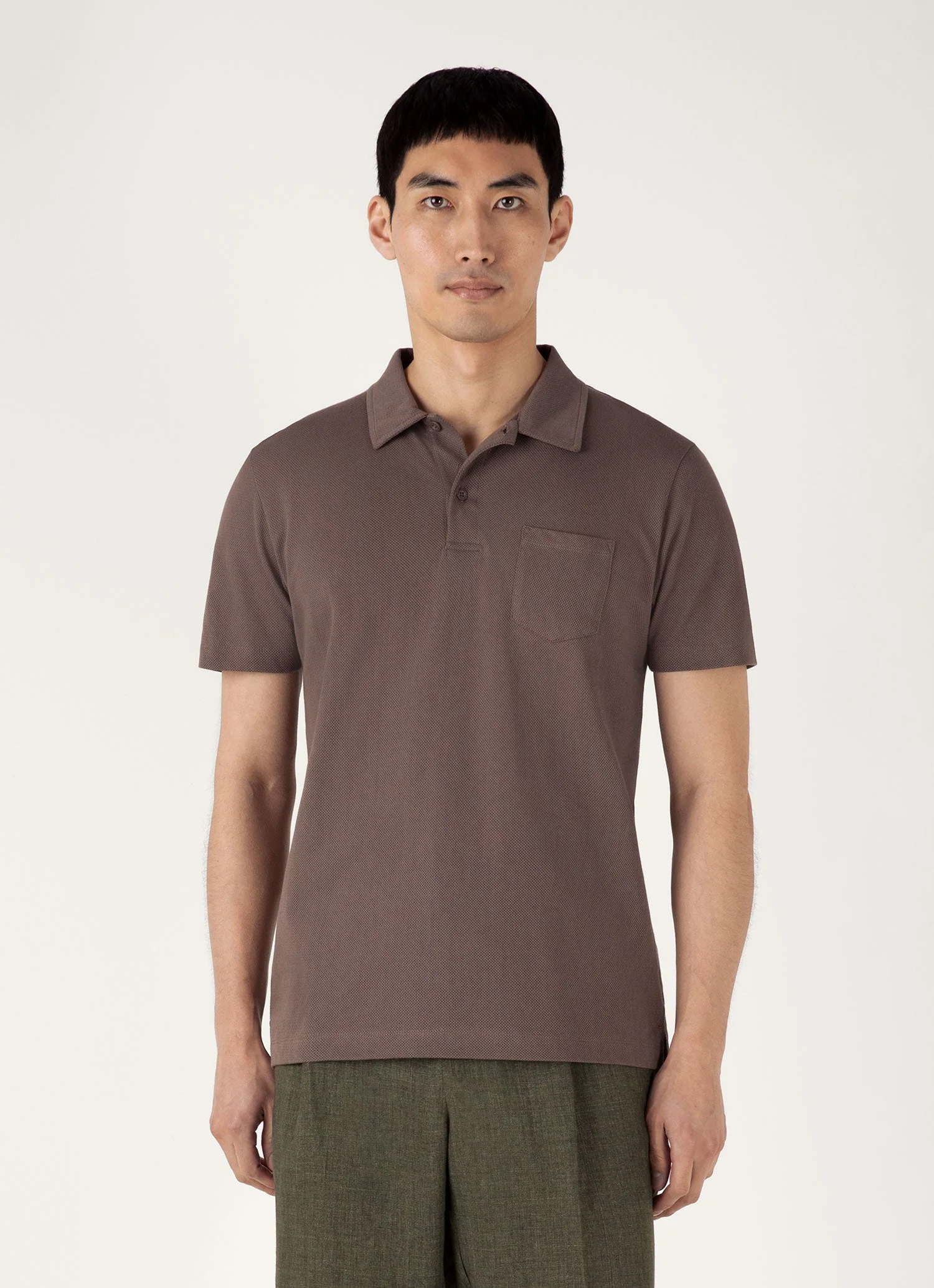 Men's Riviera Polo Shirt in Walnut - Image 2