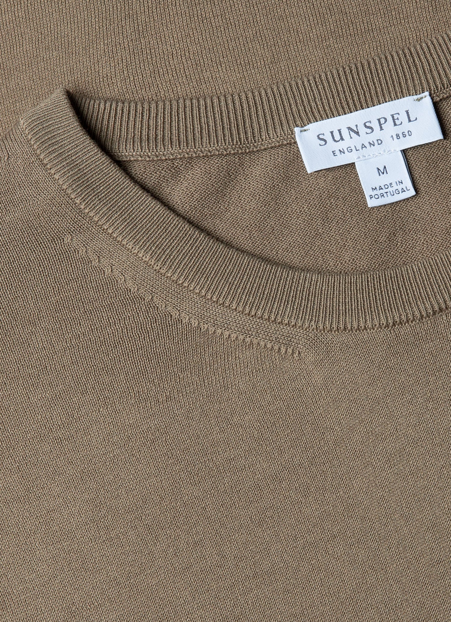 Men's Sea Island Cotton Knit T-shirt in Dark Stone - Image 4