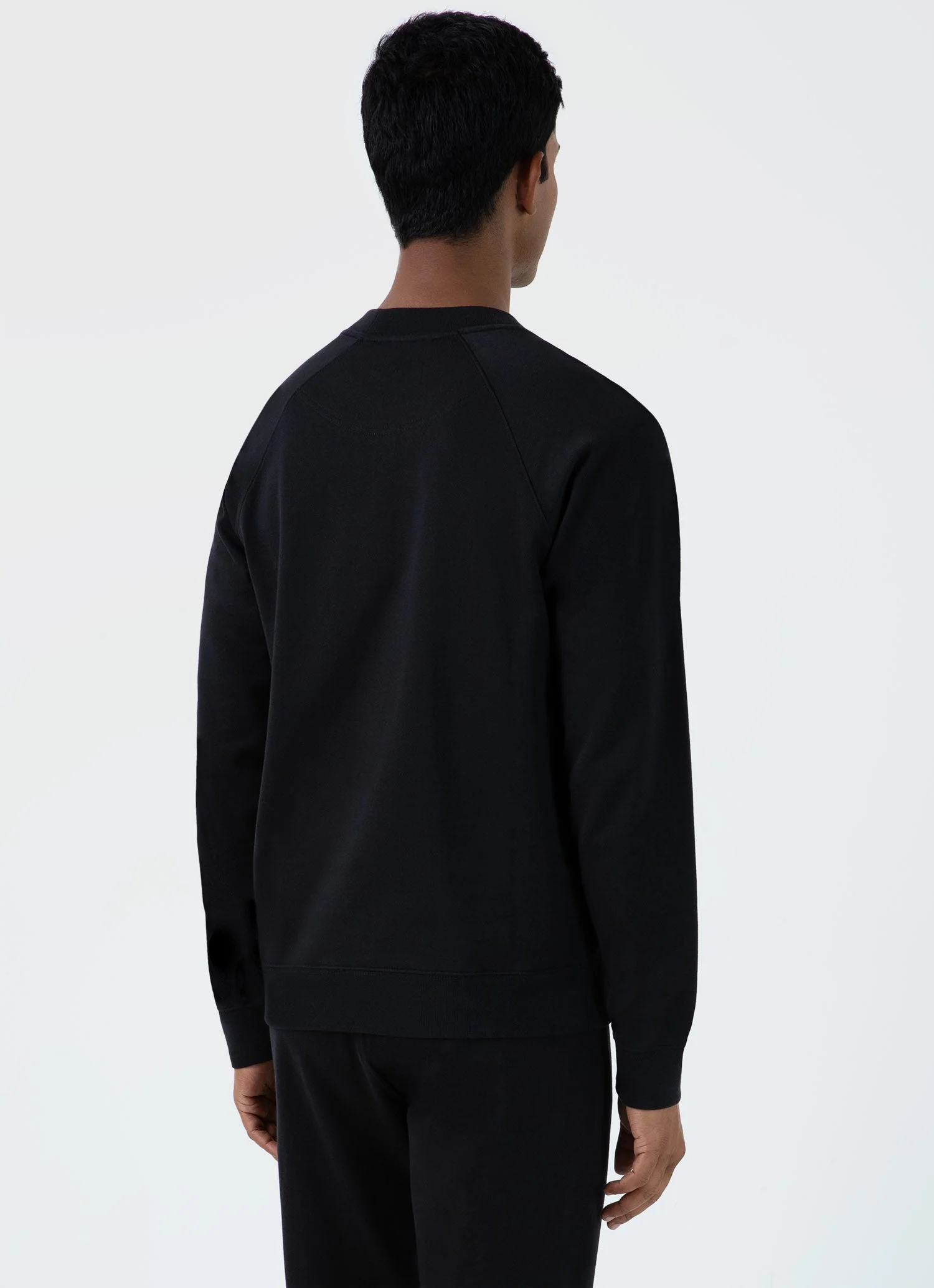 Men's Sea Island Cotton Sweatshirt in Black - Image 4