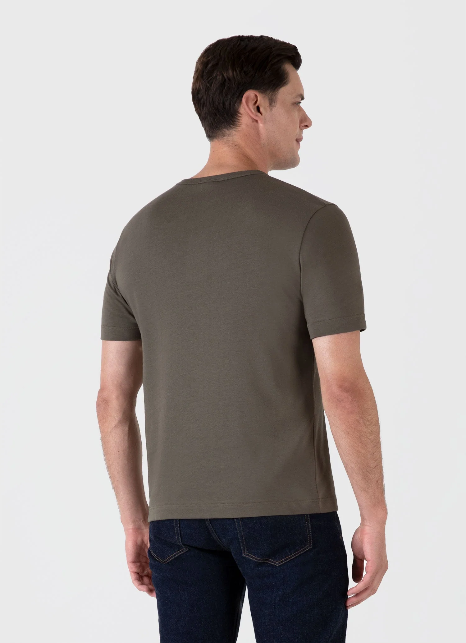 Men's Single Jersey T-shirt in Khaki - Image 5