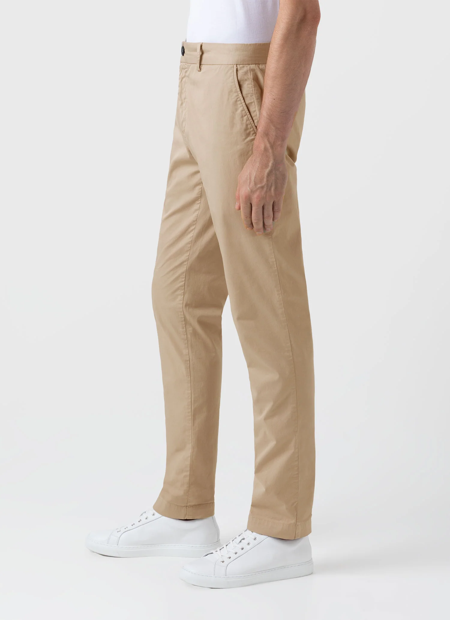 Men's Slim Fit Chino in Stone - Image 5