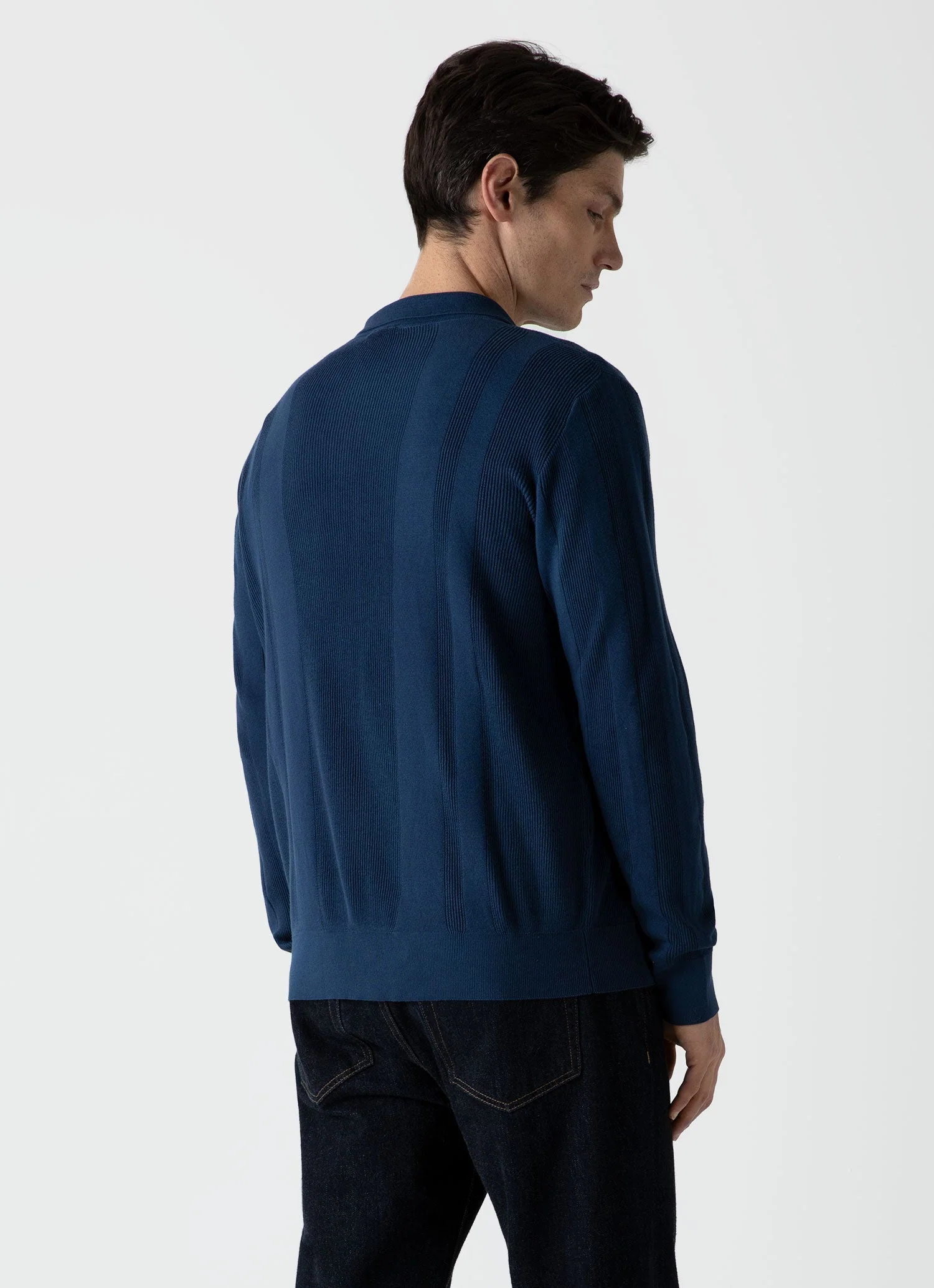 Men's Rib Knit Jacket in Coast - Image 4
