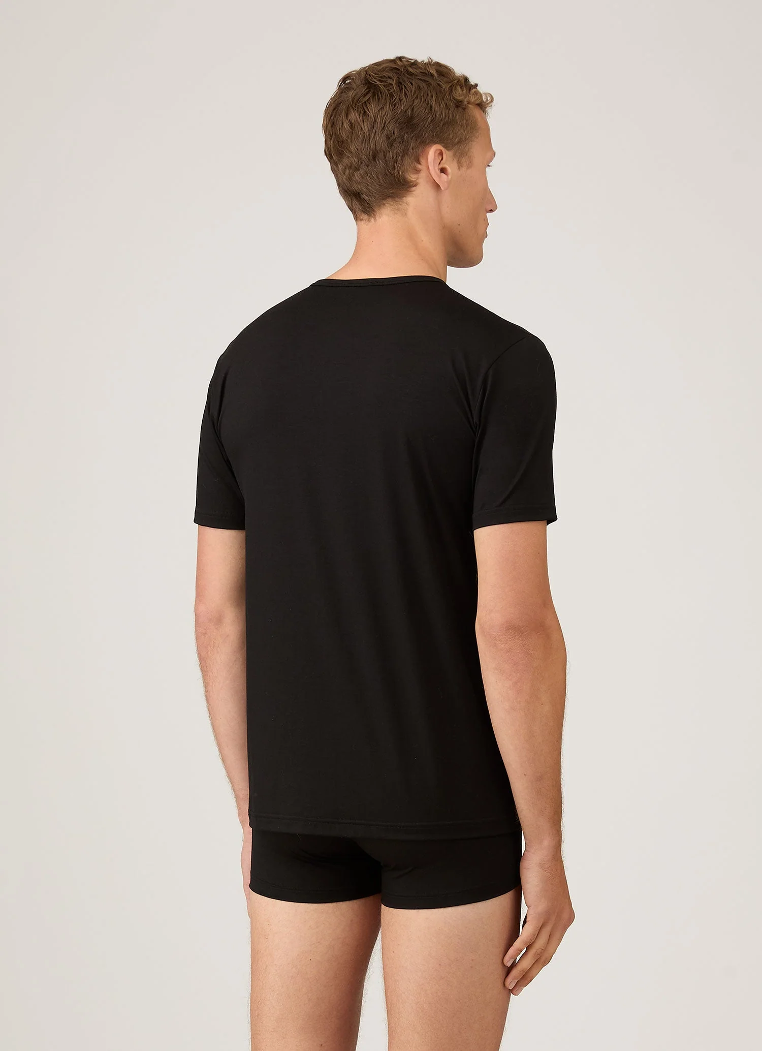 Men's Tencelâ„¢ T-shirt in Black - Image 3
