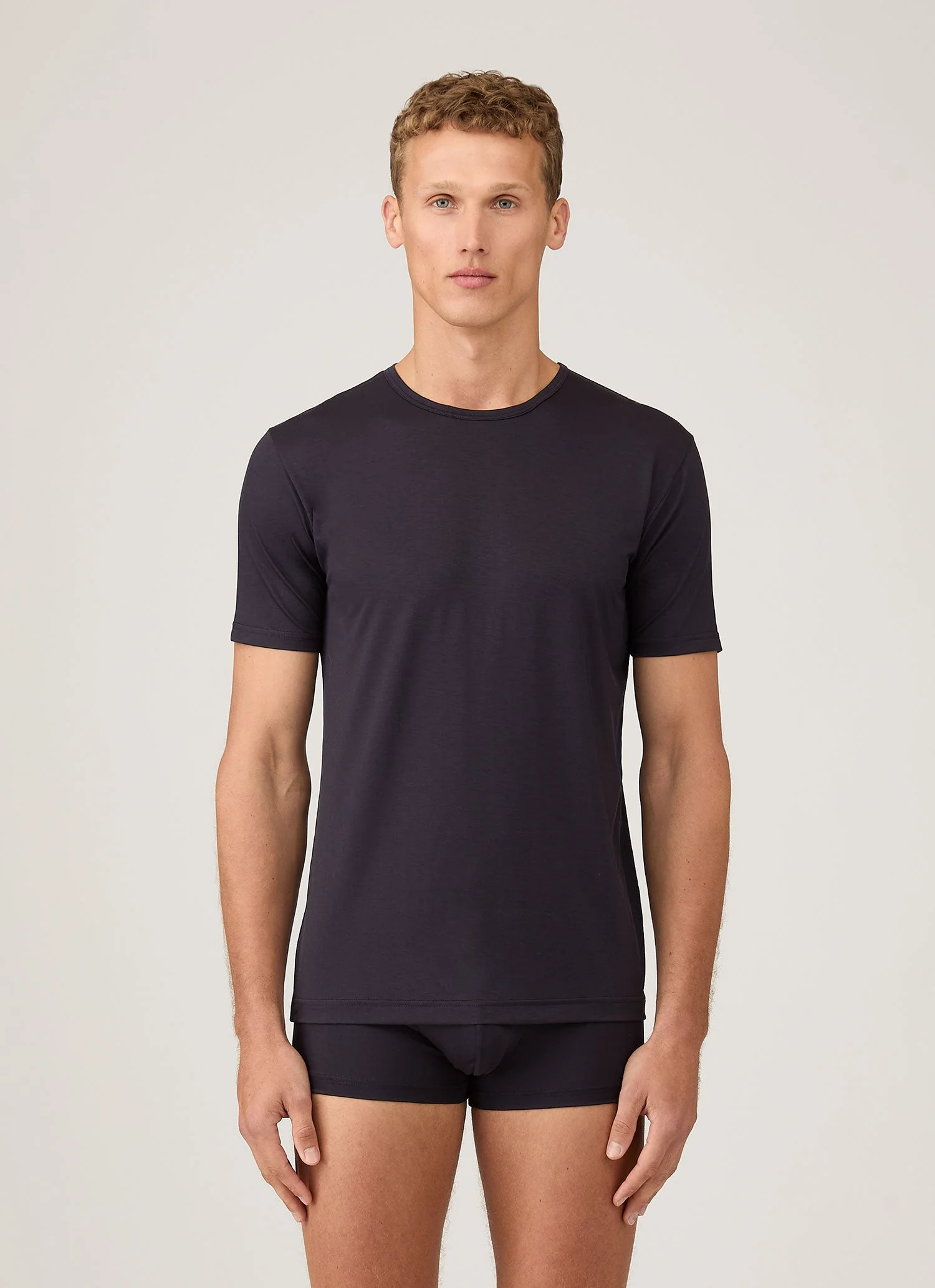 Men's Tencelâ„¢ T-shirt in Navy - Image 2