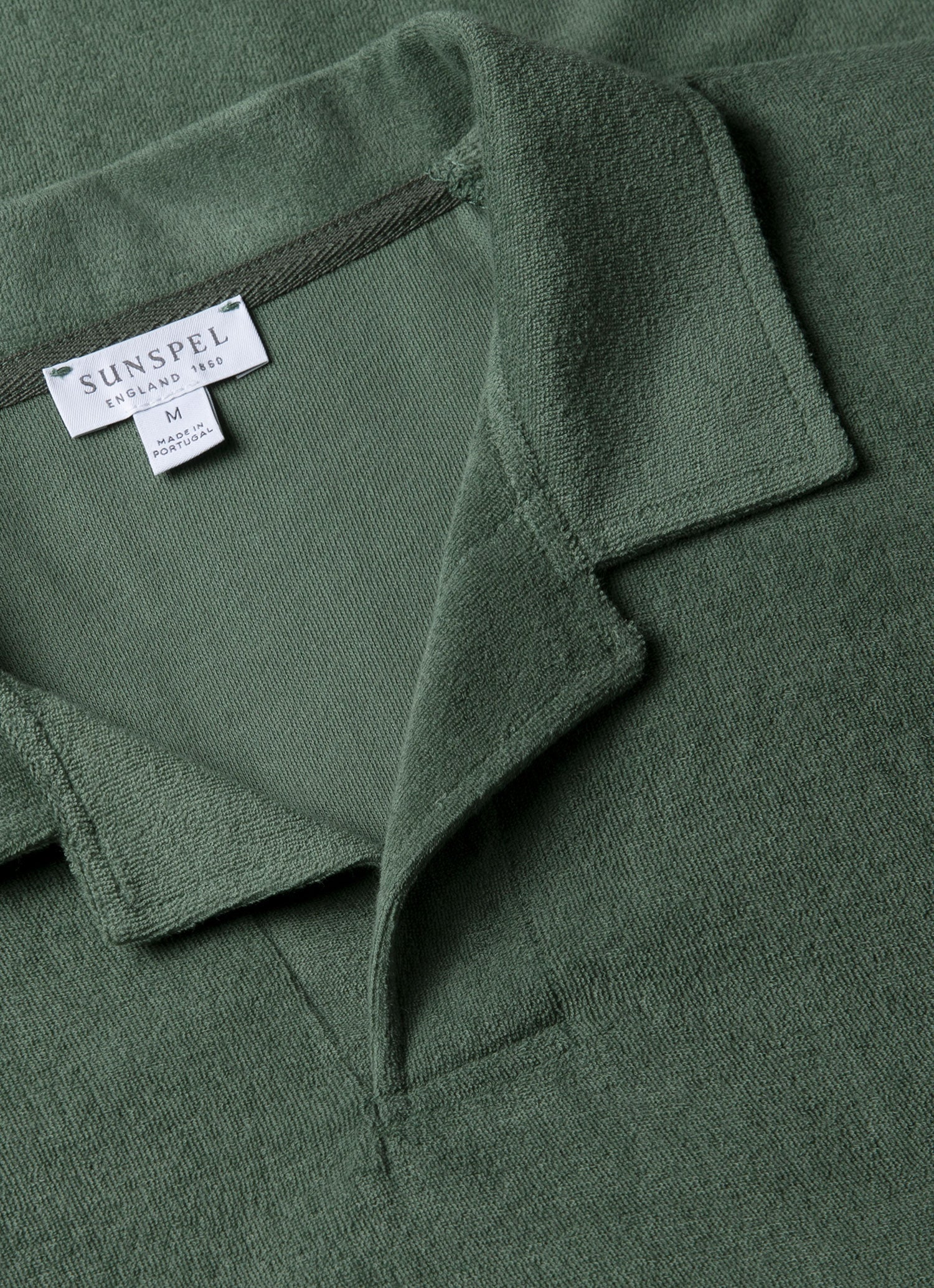 Men's Towelling Polo Shirt in Dusk Green - Image 4
