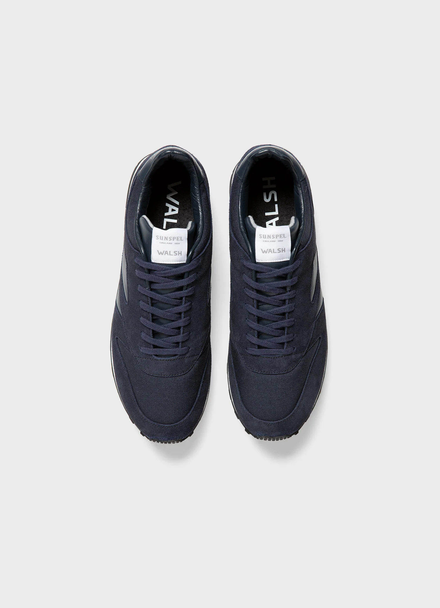 Men's Walsh and Sunspel Trainer in Navy - Image 4