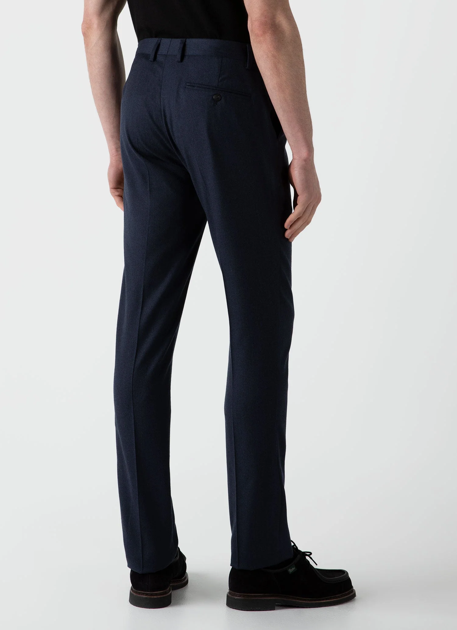 Men's Wool Trouser in Navy Melange - Image 4