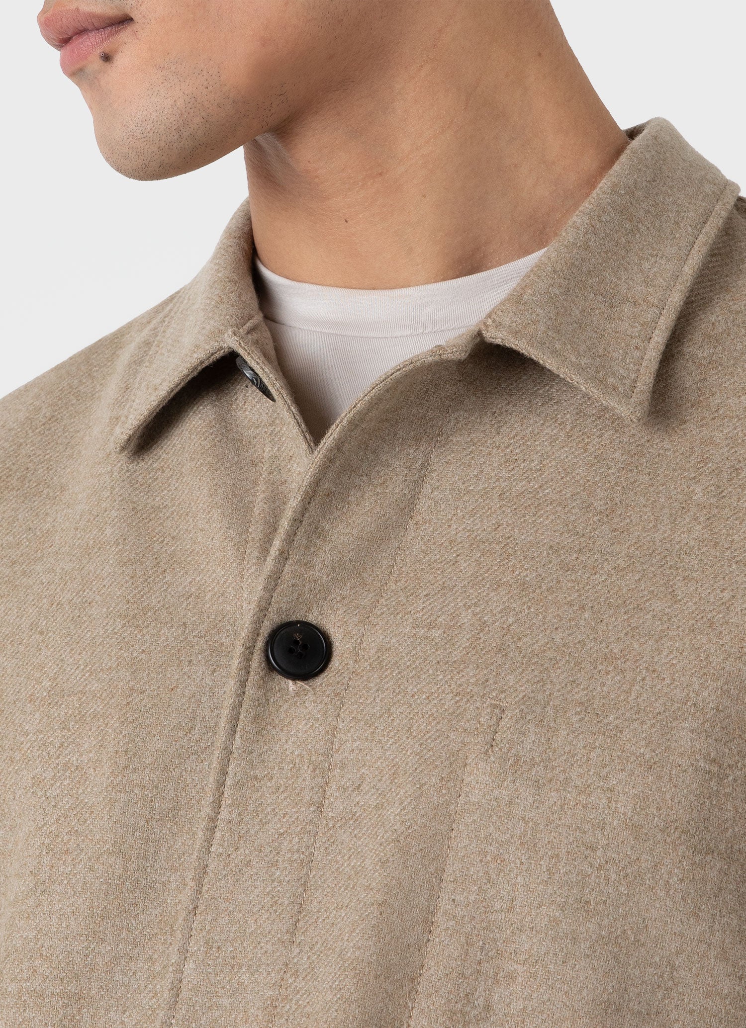 Men's Wool Twin Pocket Jacket in Sandstone - Image 6
