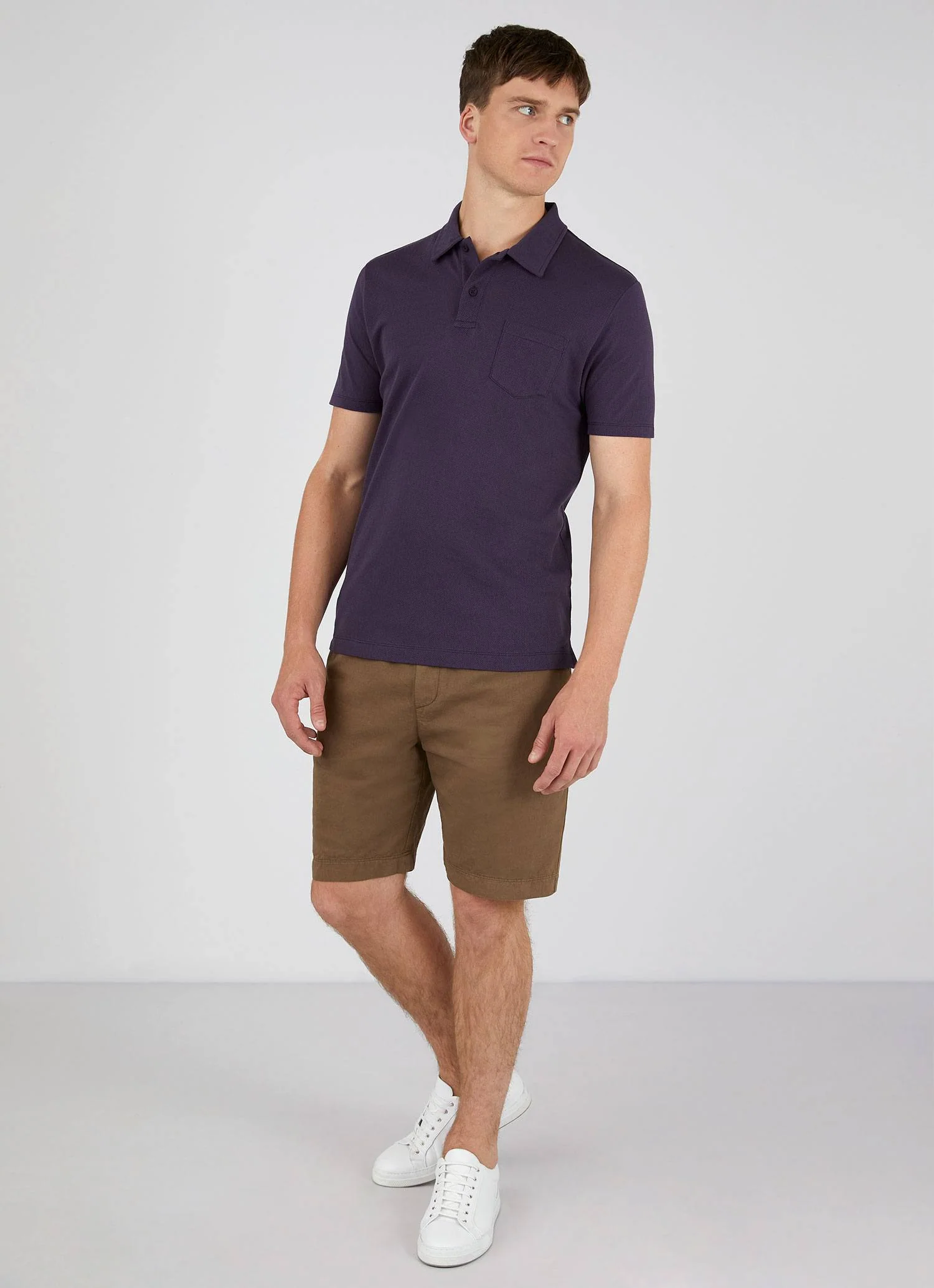 Men's Riviera Polo Shirt in Dark Plum - Image 3