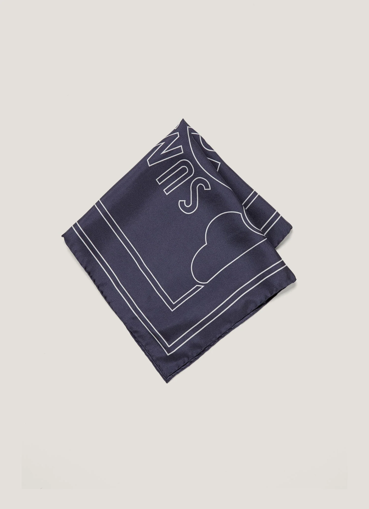 Silk Pocket Square in Navy - Image 3