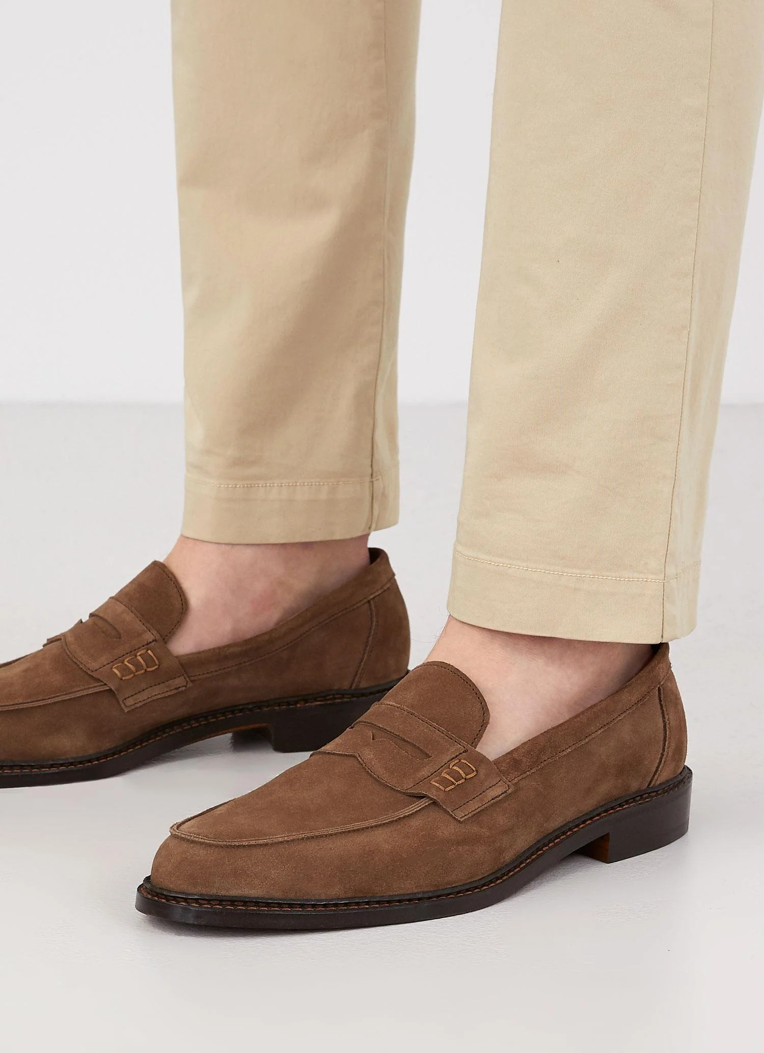 Men's Sunspel and Trickers Suede Loafer in Light Brown - Image 3