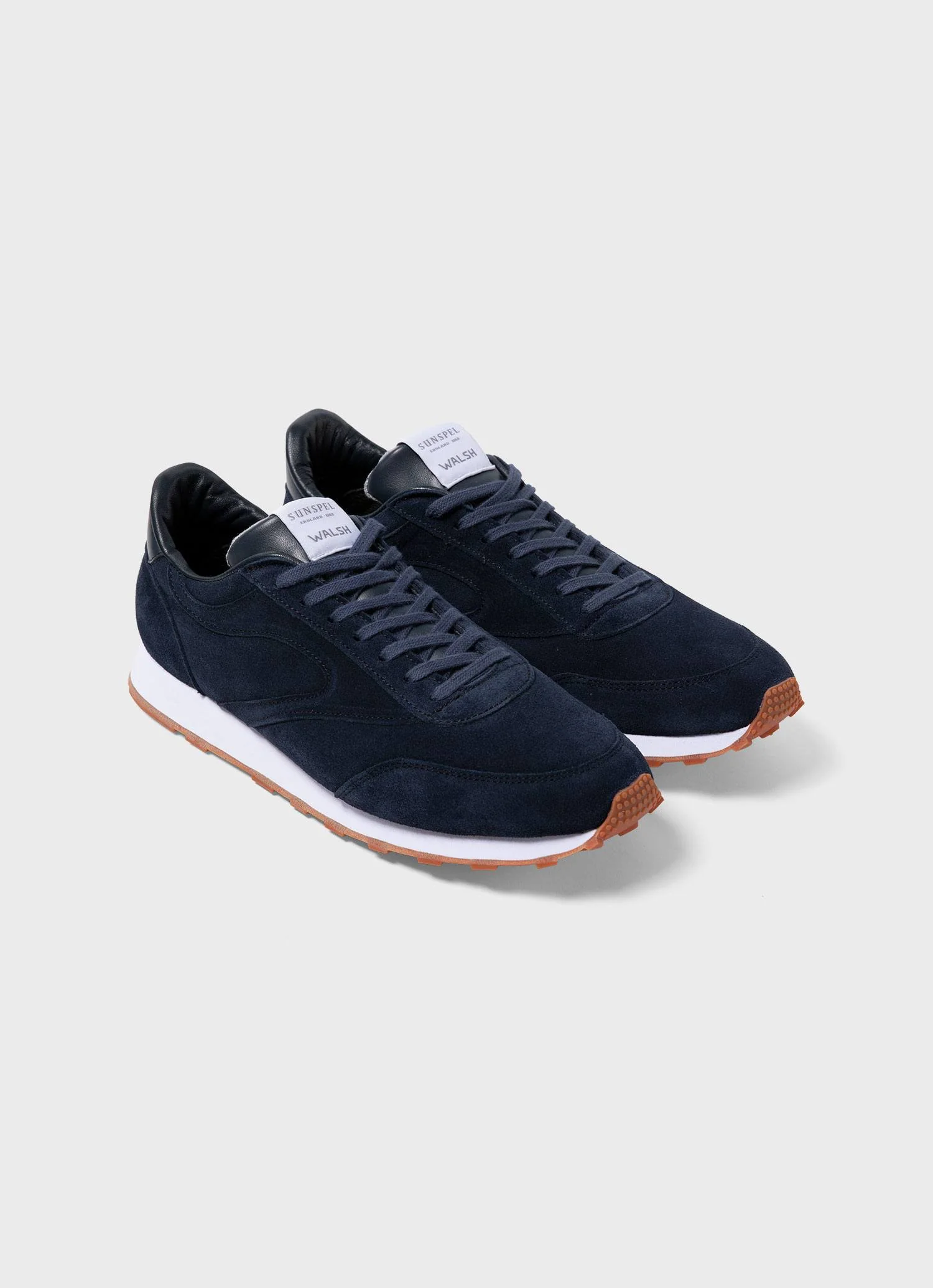 Men's Sunspel and Walsh Trainer in Navy - Image 2