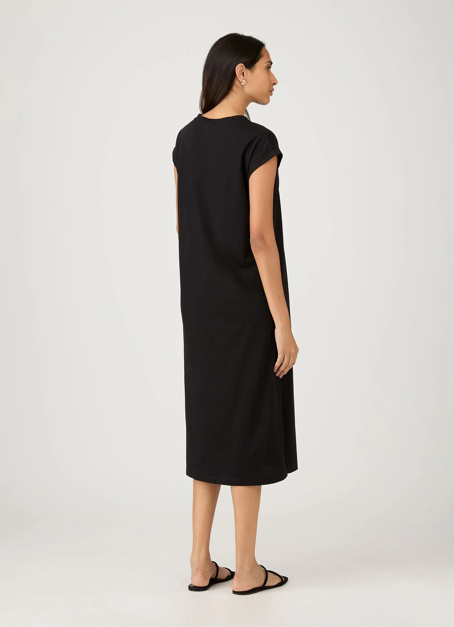 Women's T-shirt Dress in Black - Image 3